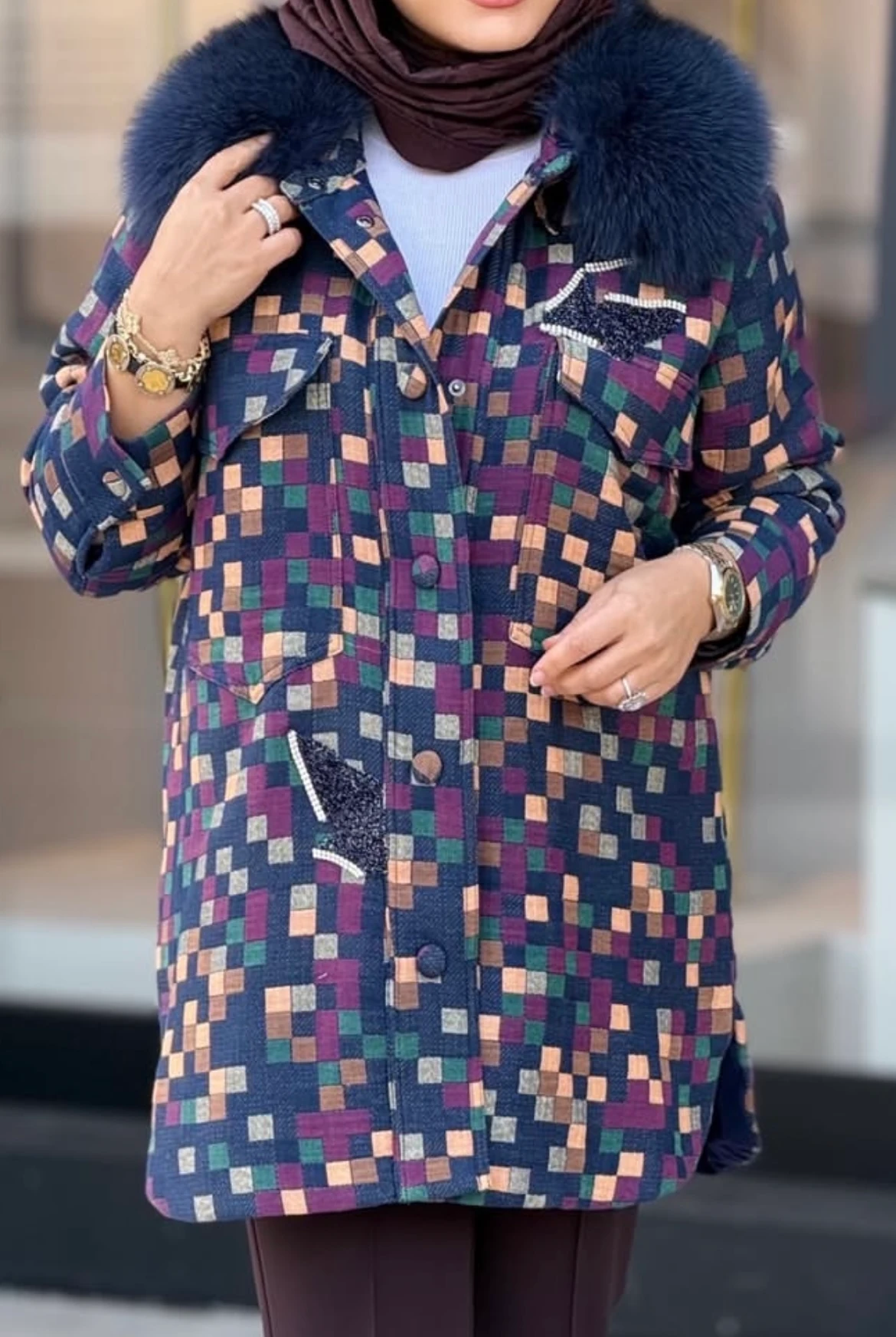 Yakası Kürklü Bomber Ceket