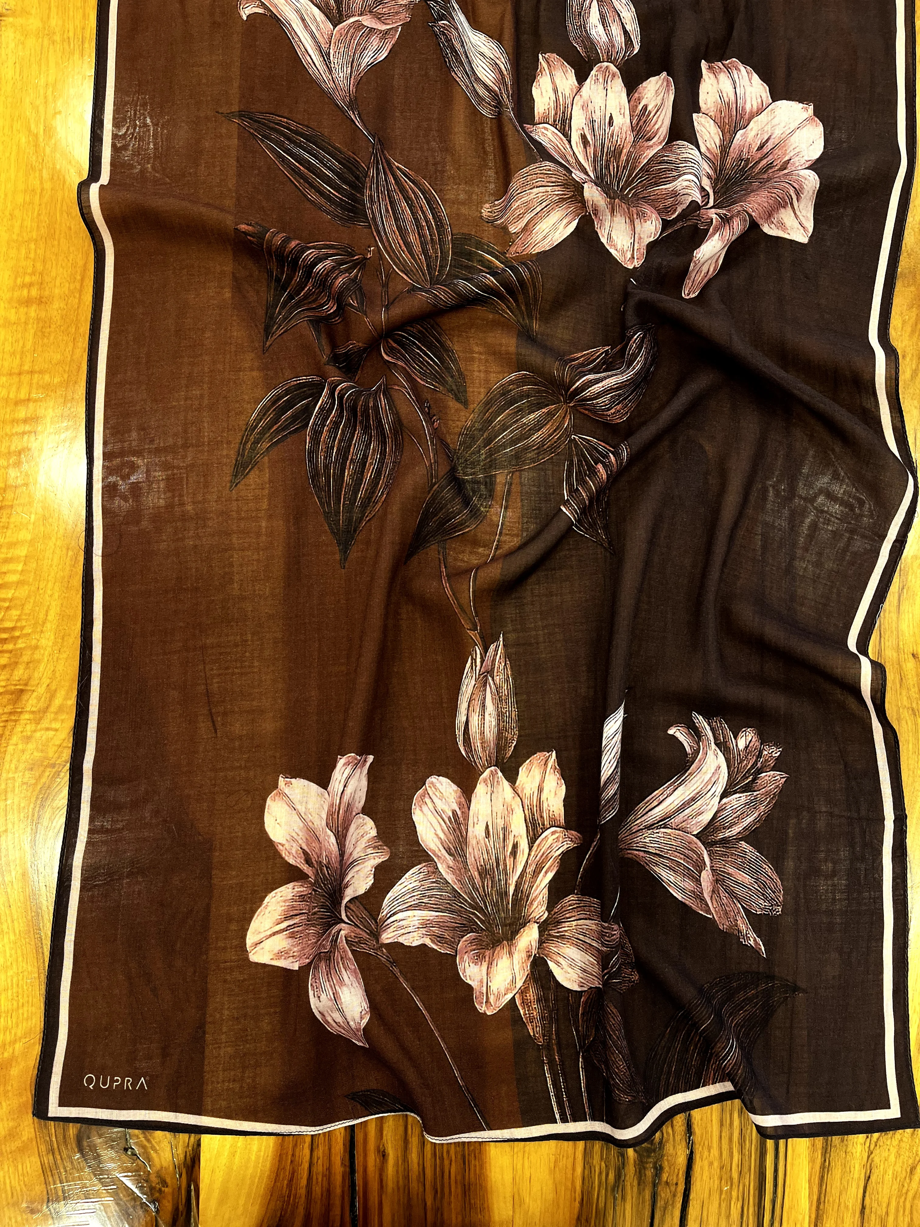 Lily Bordo Yün İpek Şal