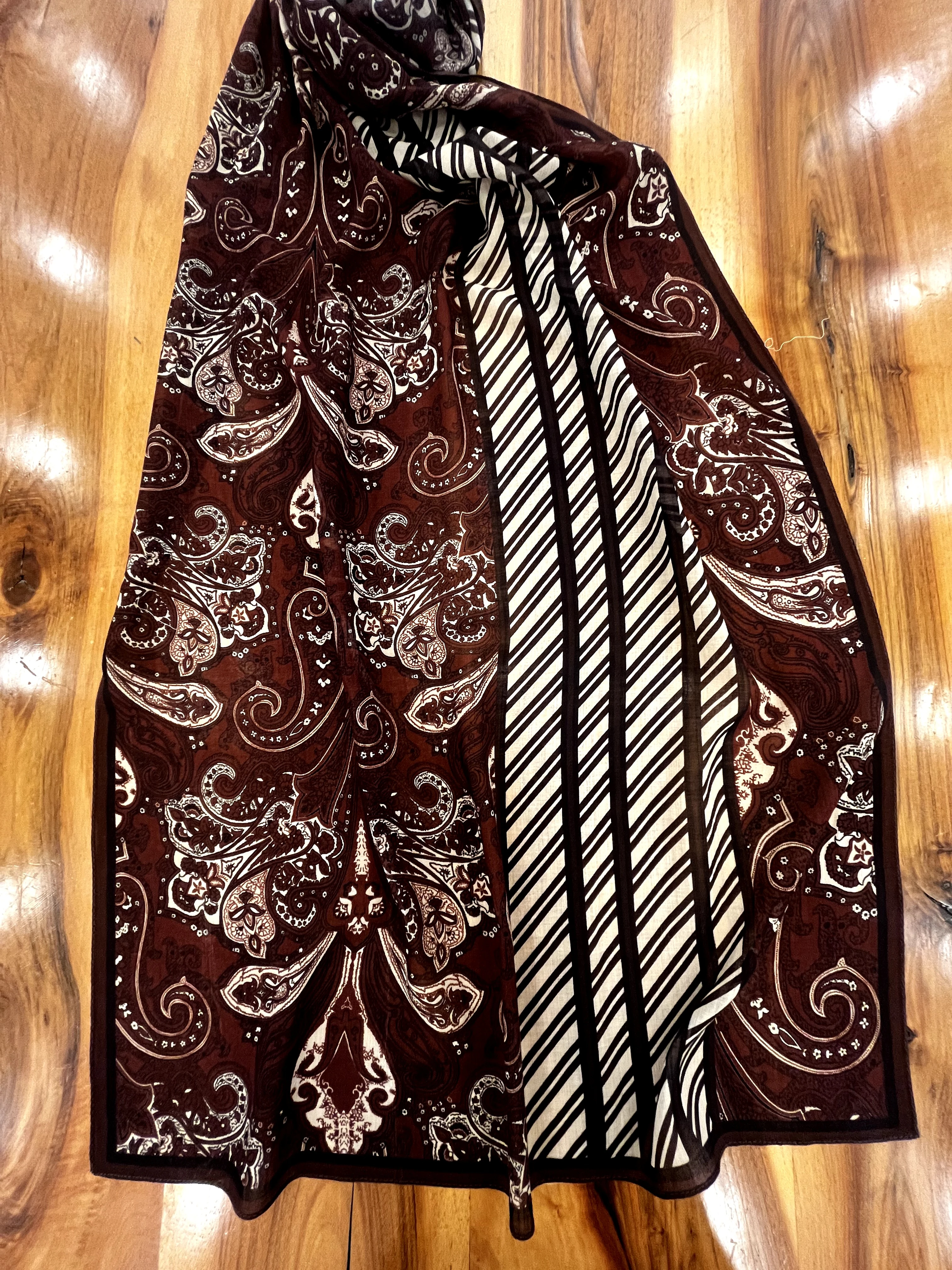 Sahara Bordo Yün İpek Şal