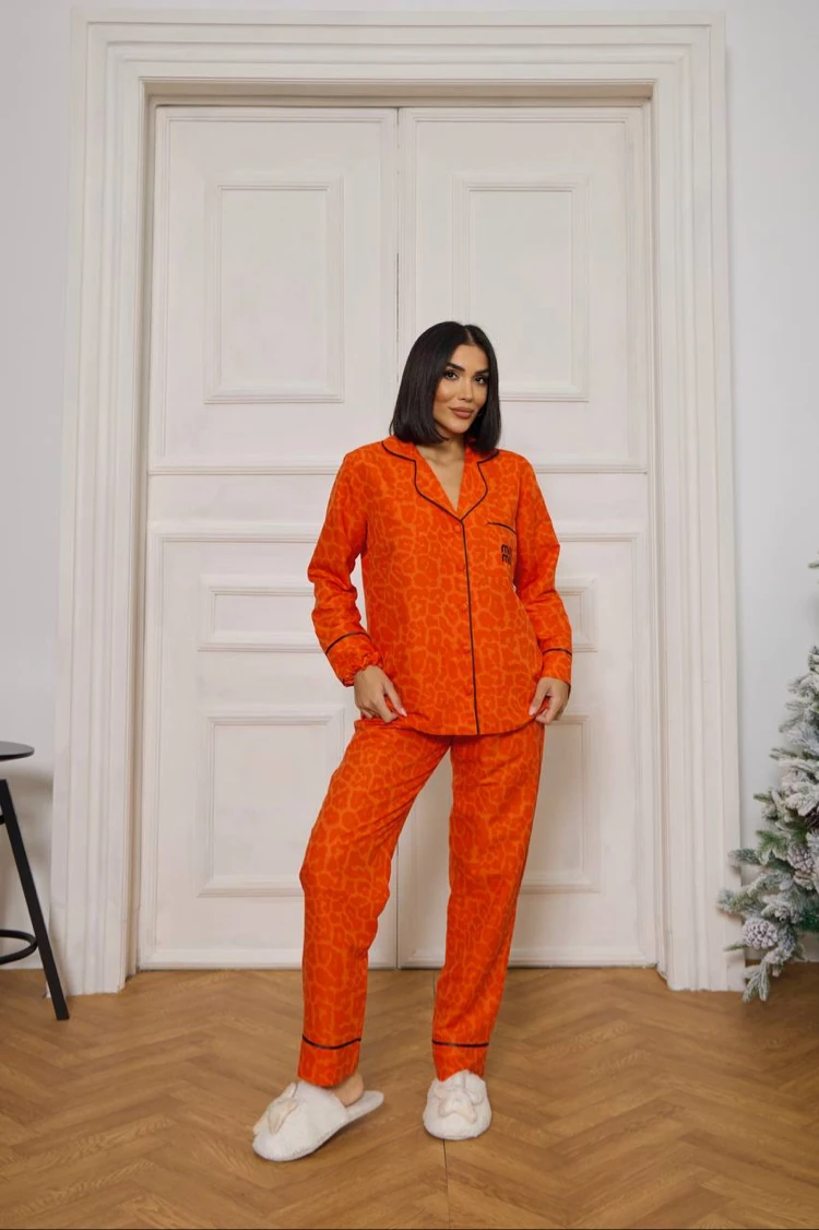 Özel Seri Mi Mi Turuncu Pijama Takımı