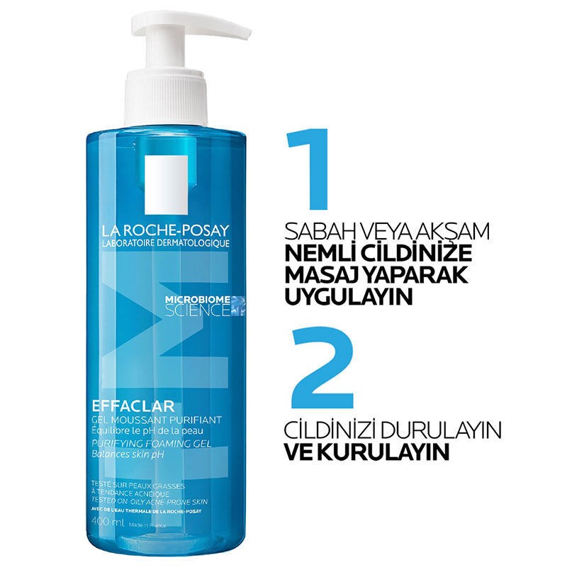 La Roche Posay Effaclar Jel Yağlı Ve Akneye Eğilimli Ciltler için Yüz Temizleme Jeli 400 ml 