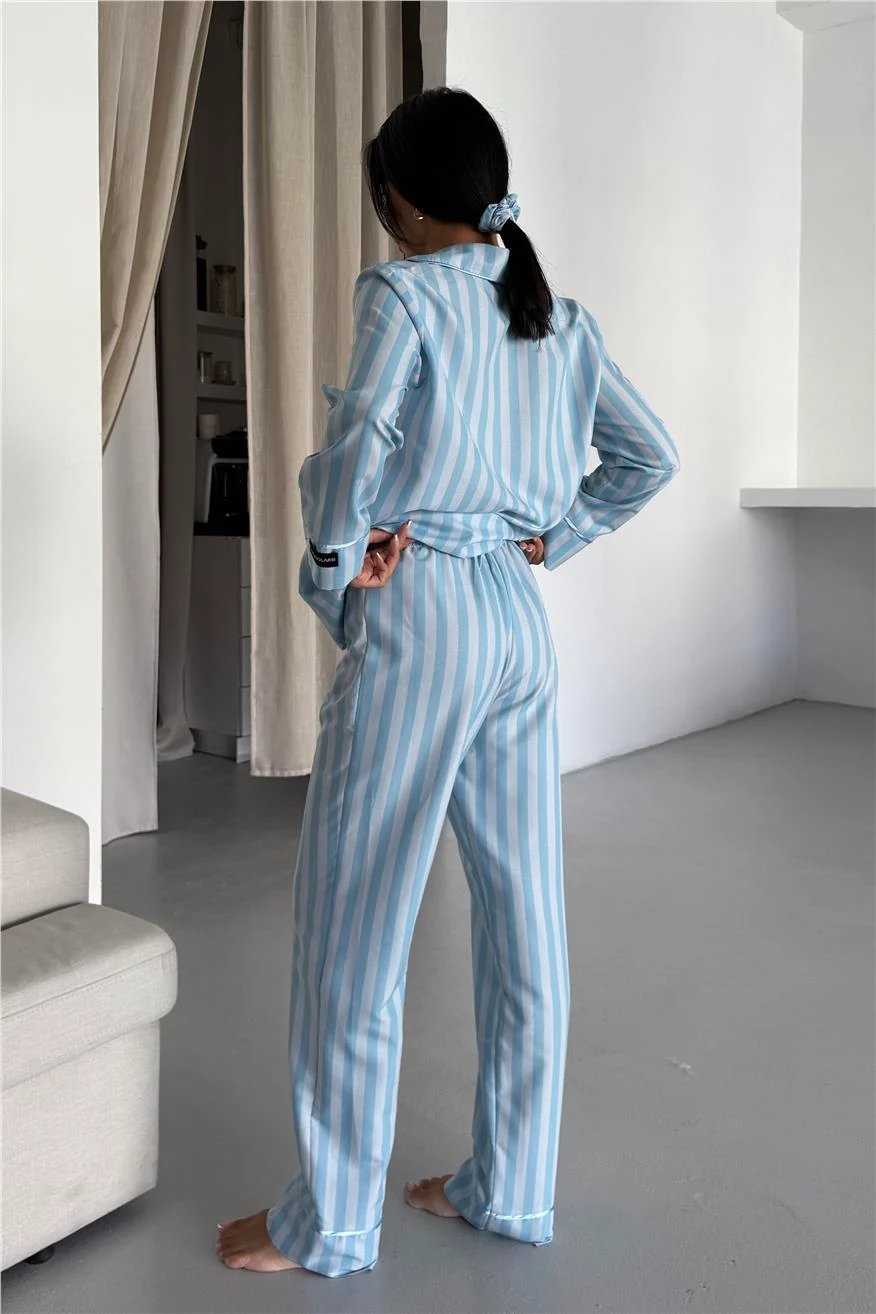 Bebe Mavisi Uzun Pijama Takımı