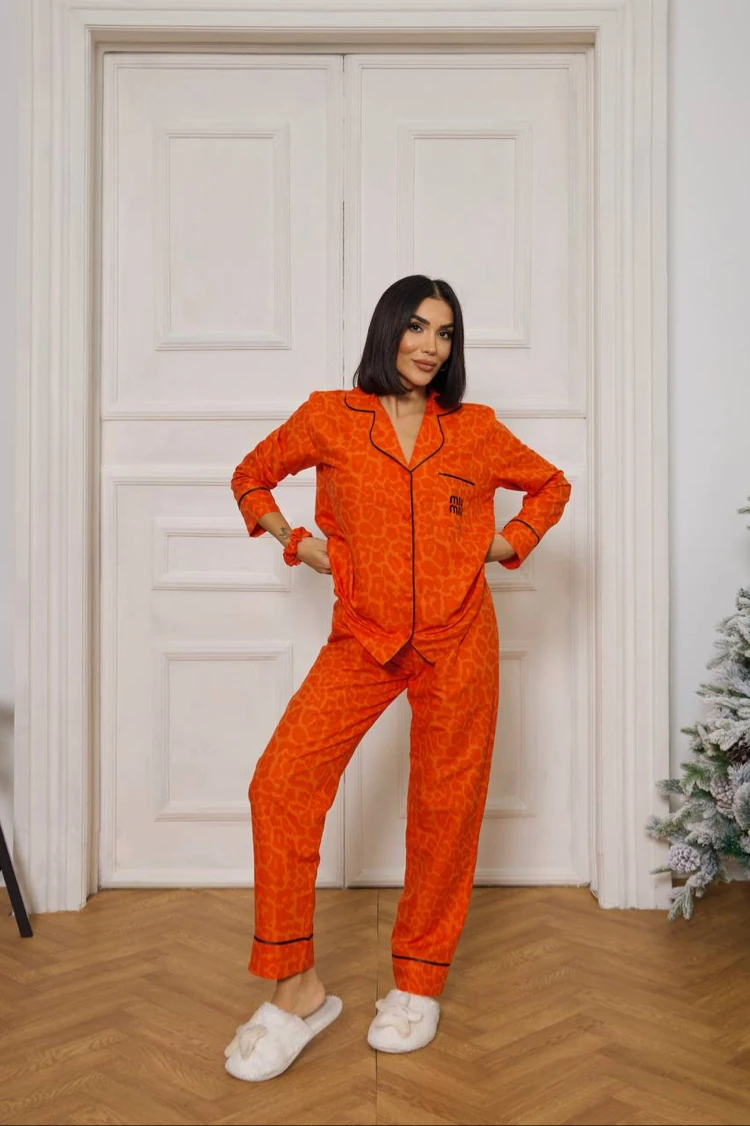 Özel Seri Mi Mi Turuncu Pijama Takımı