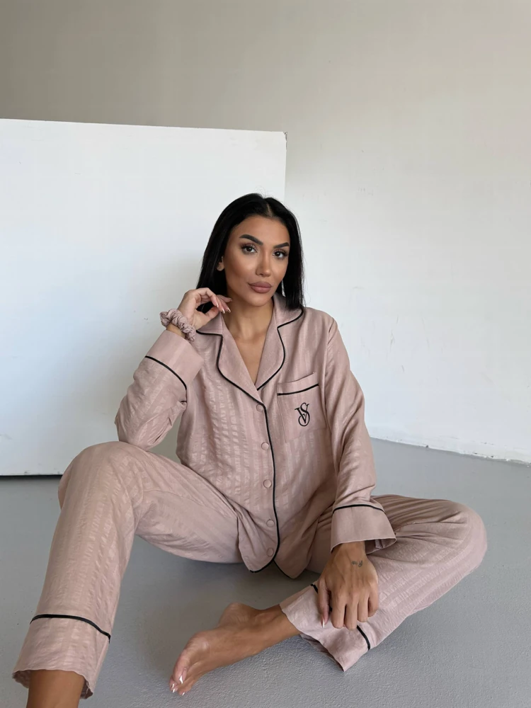 Özel Seri Bej Pijama Takımı