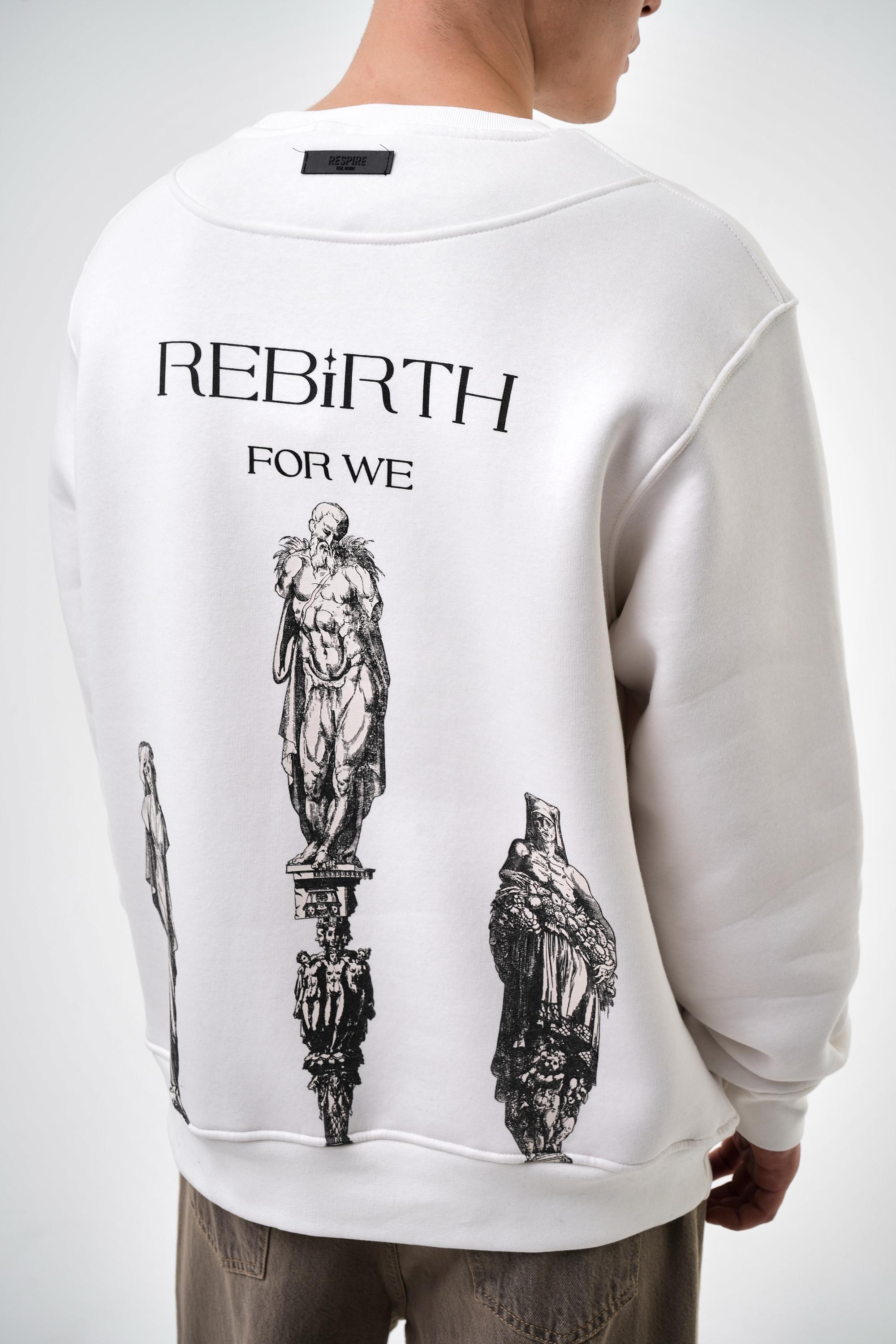 Rebirth For We Yazılı Oversize Sweatshirt