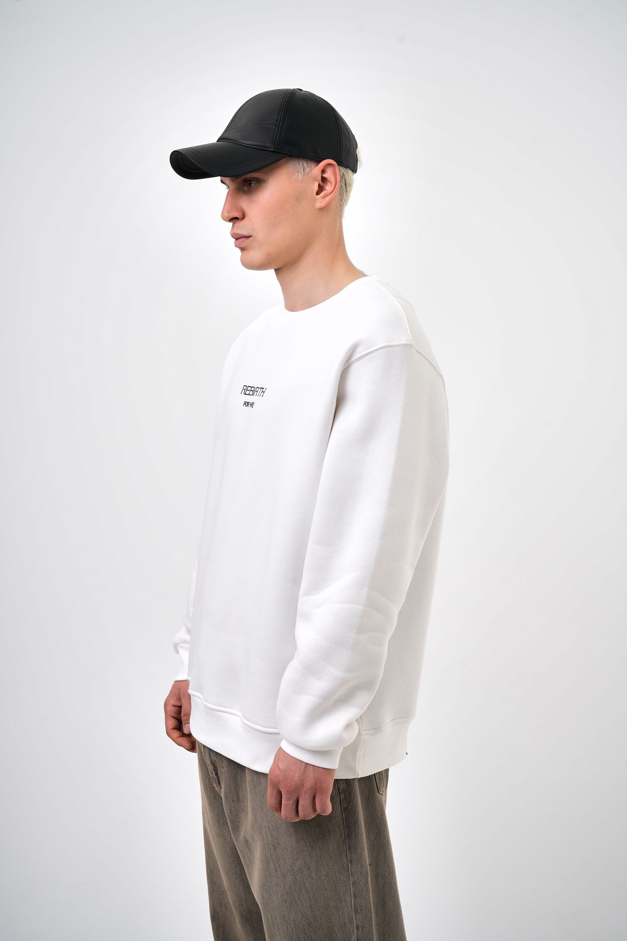 Rebirth For We Yazılı Oversize Sweatshirt