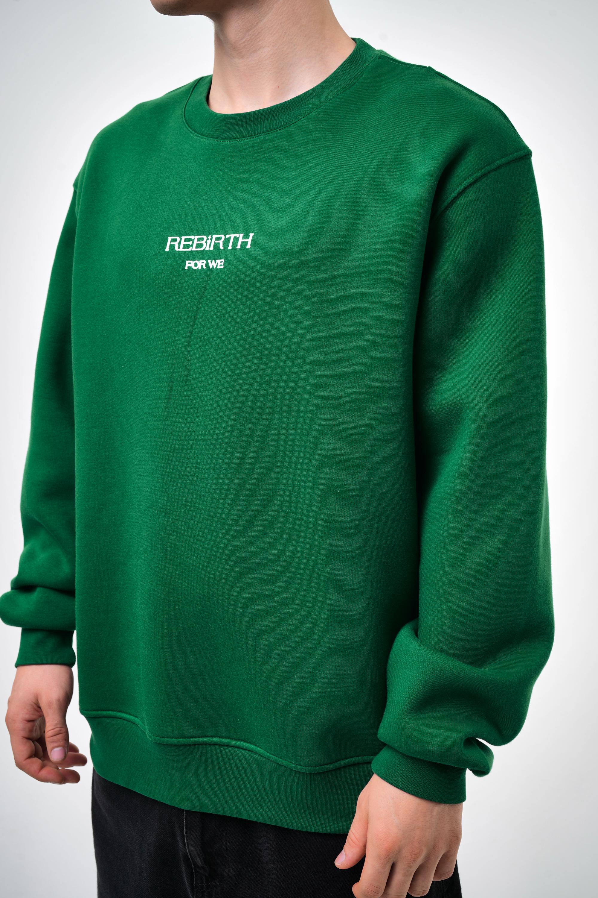 Rebirth For We Yazılı Oversize Sweatshirt - Nefti