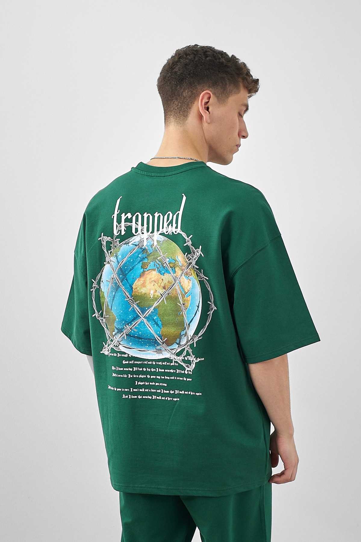 Respire Trapped Baskılı Oversize T-Shirt - Nefti