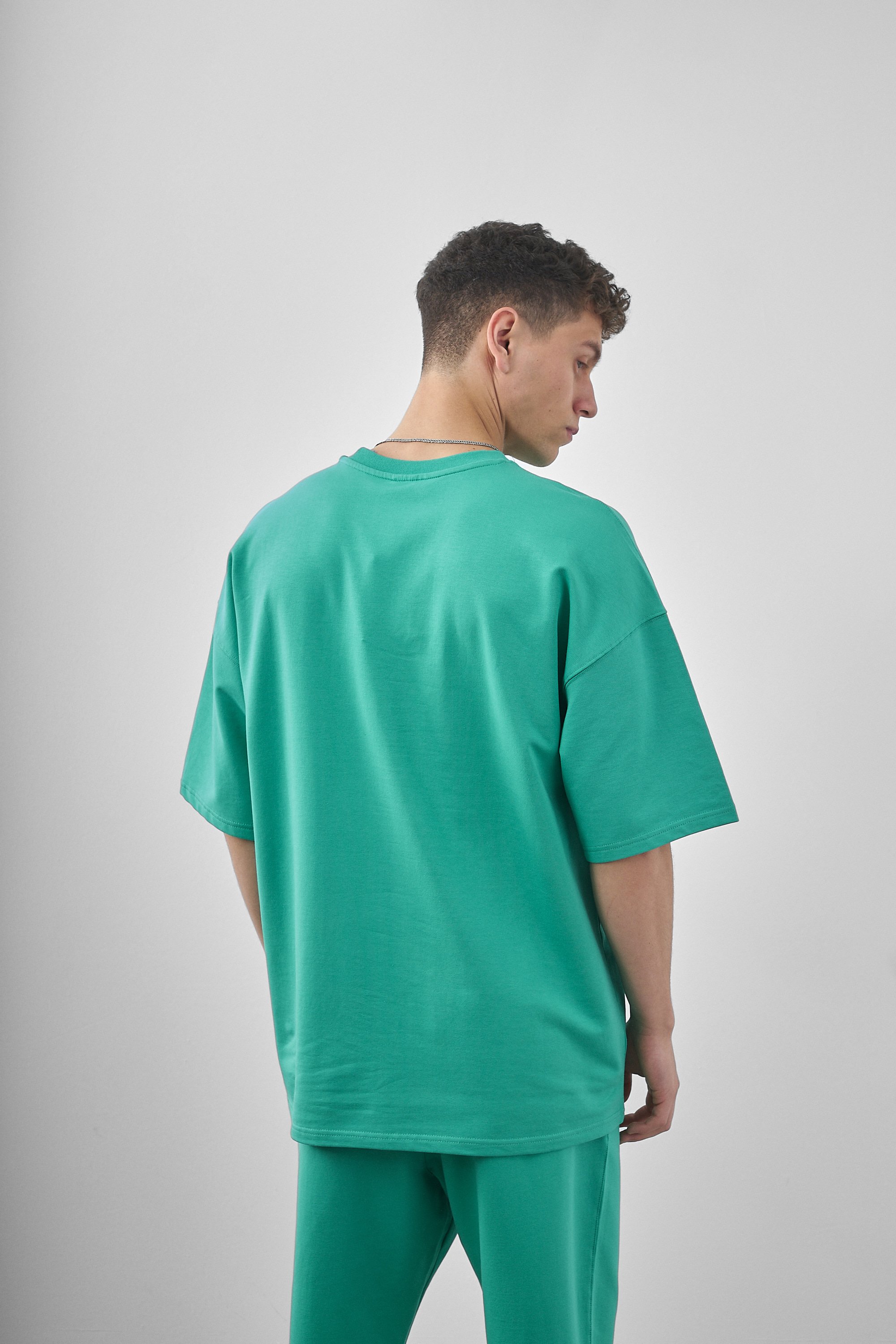 Respire Yazılı Oversize T-Shirt - Yeşil