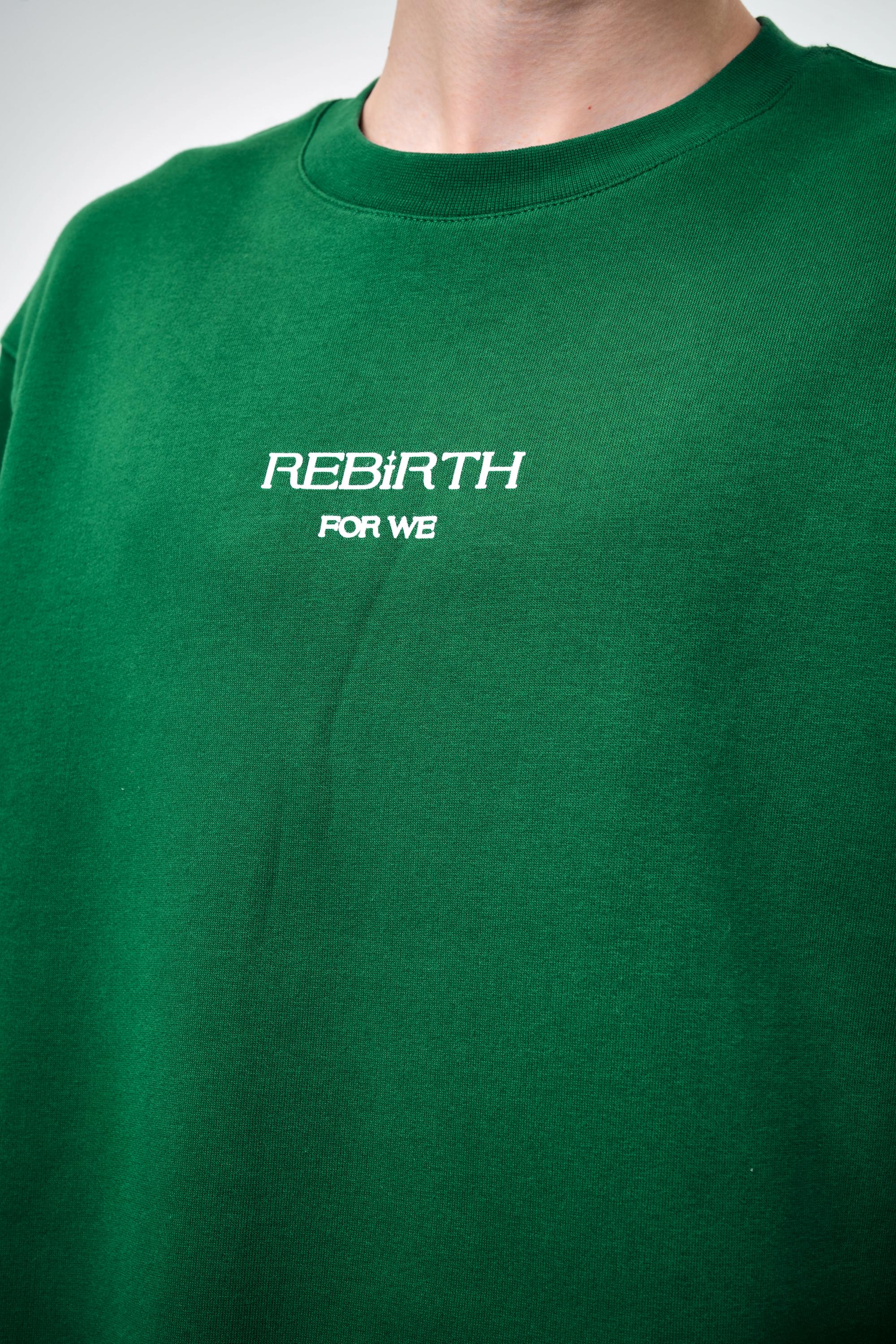 Rebirth For We Yazılı Oversize Sweatshirt - Nefti