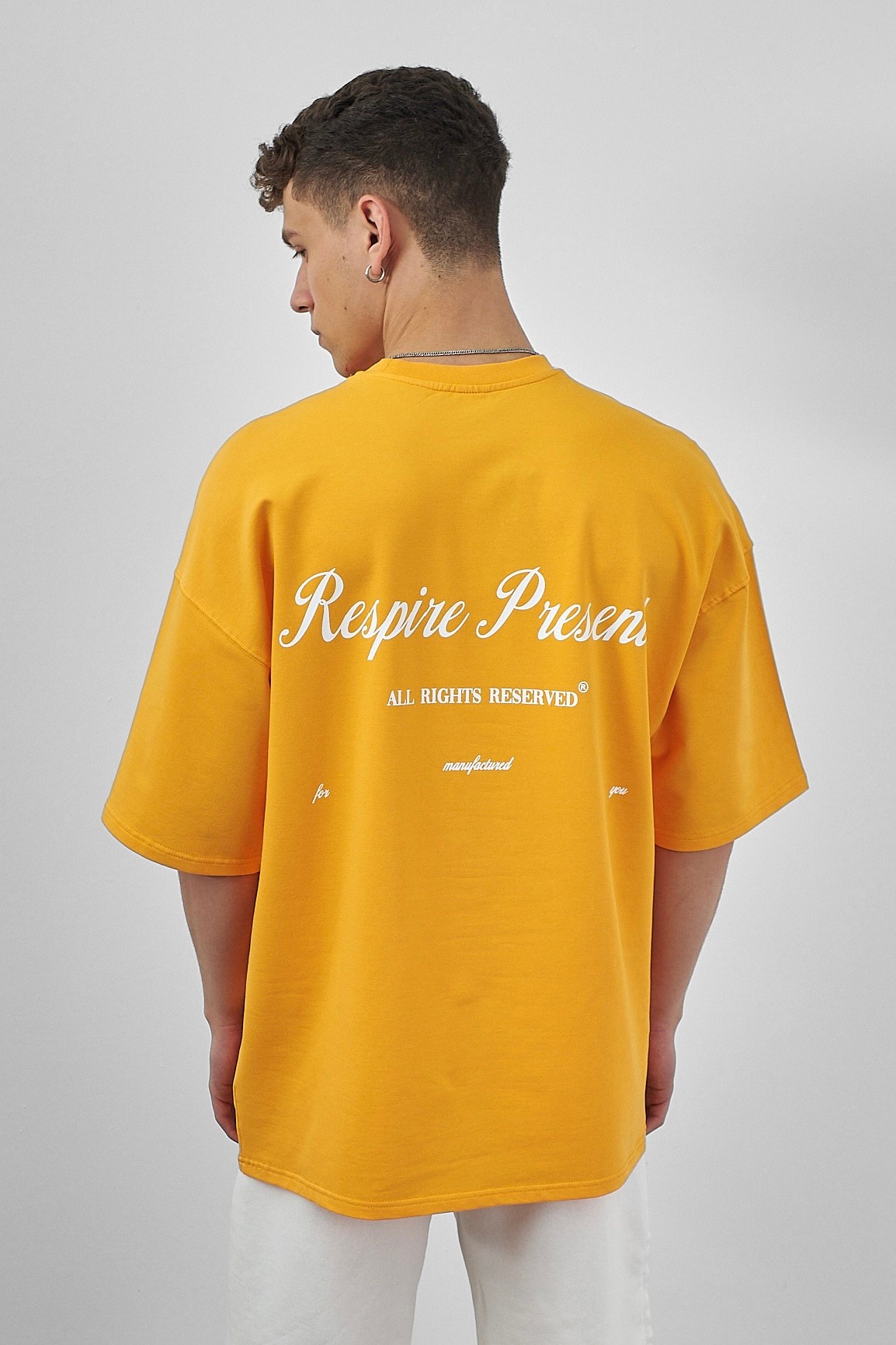 Respire Present Baskılı Oversize T-Shirt - Oranj