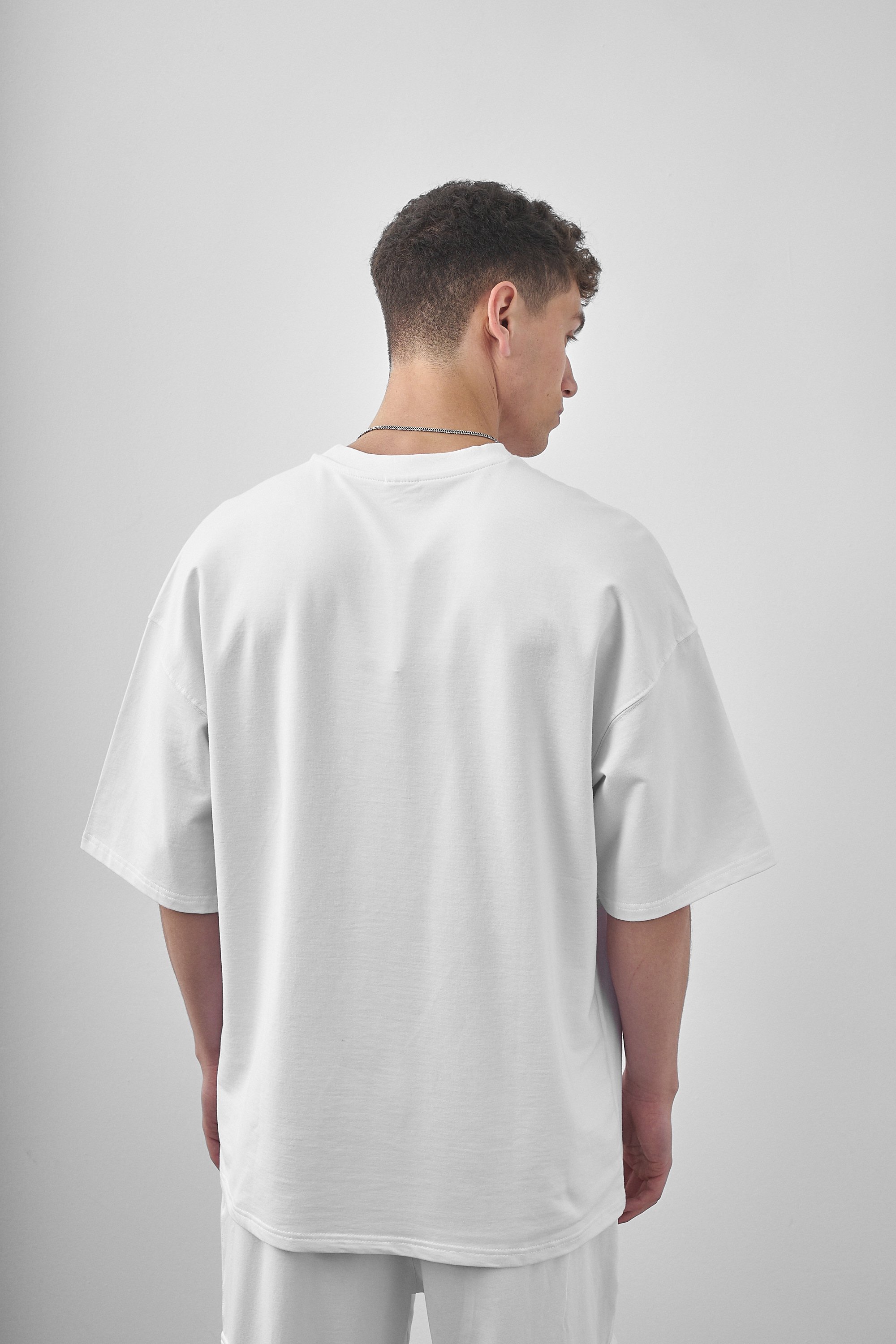 Respire Yazılı Oversize T-Shirt - Beyaz