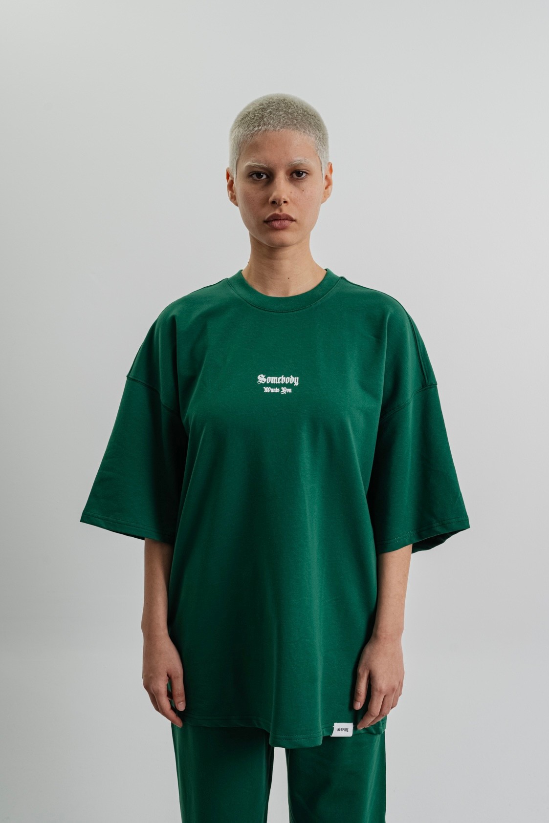 Respire Somebody Baskılı Oversize T-Shirt - Nefti