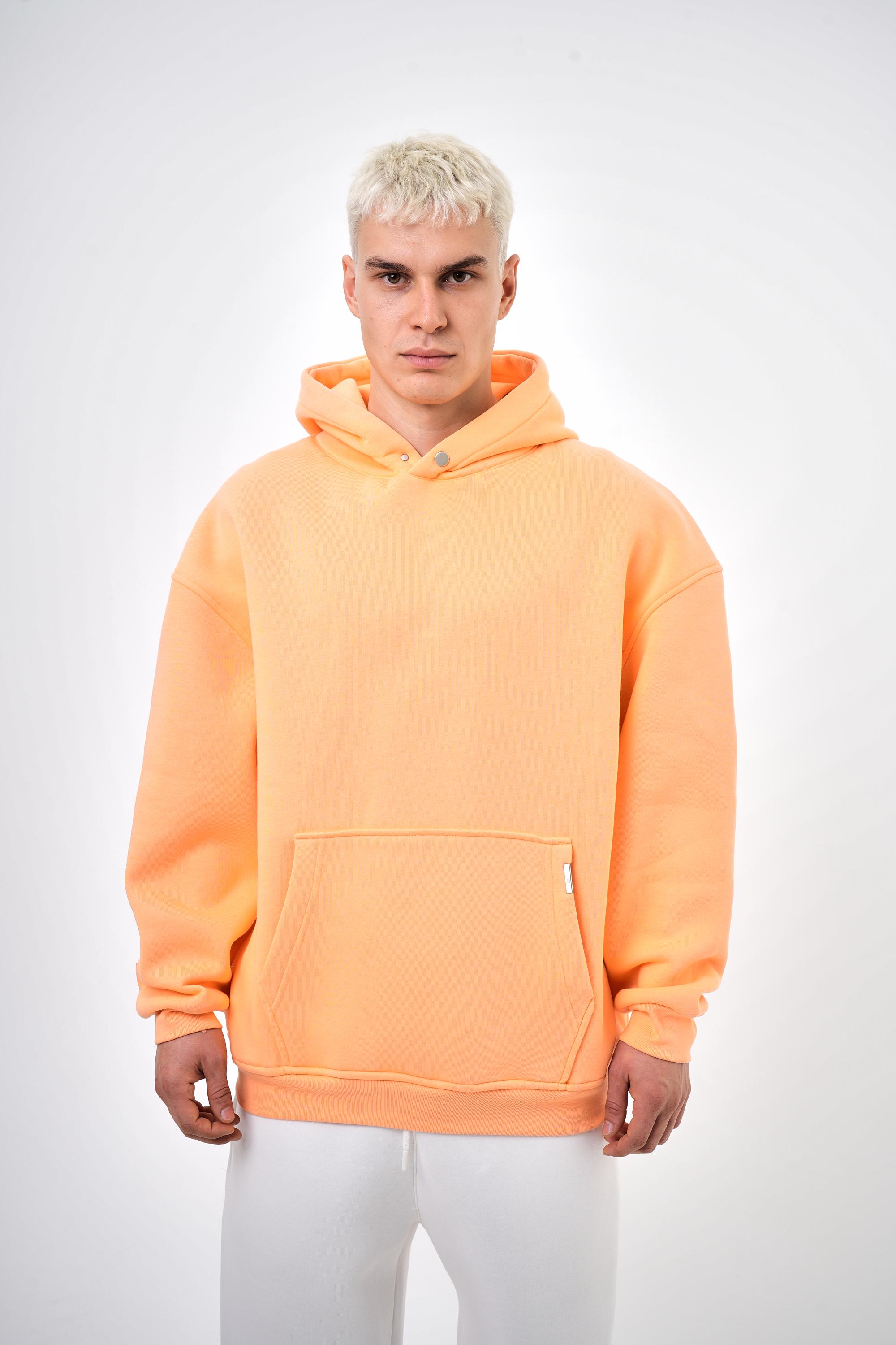 Kapüşonlu Basic Oversize Hoodie - Şeftali