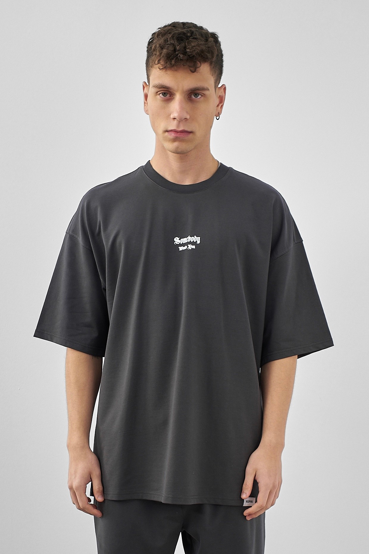 Respire Somebody Baskılı Oversize T-Shirt