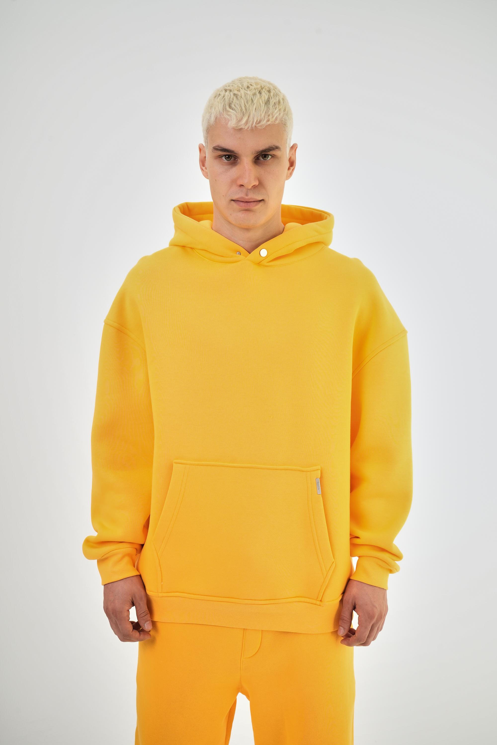 Kapüşonlu Basic Oversize Hoodie - Oranj