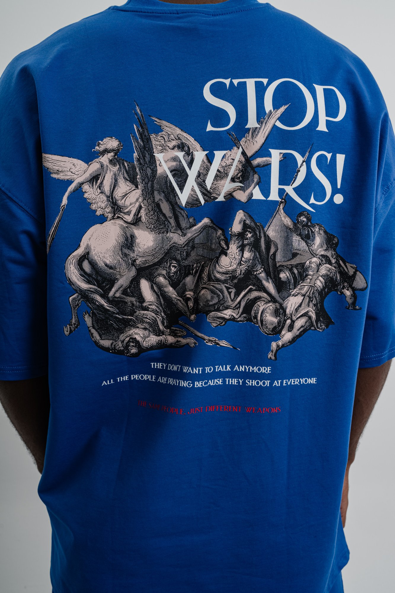 Respire Stop Wars Baskılı Oversize T-Shirt - Saks