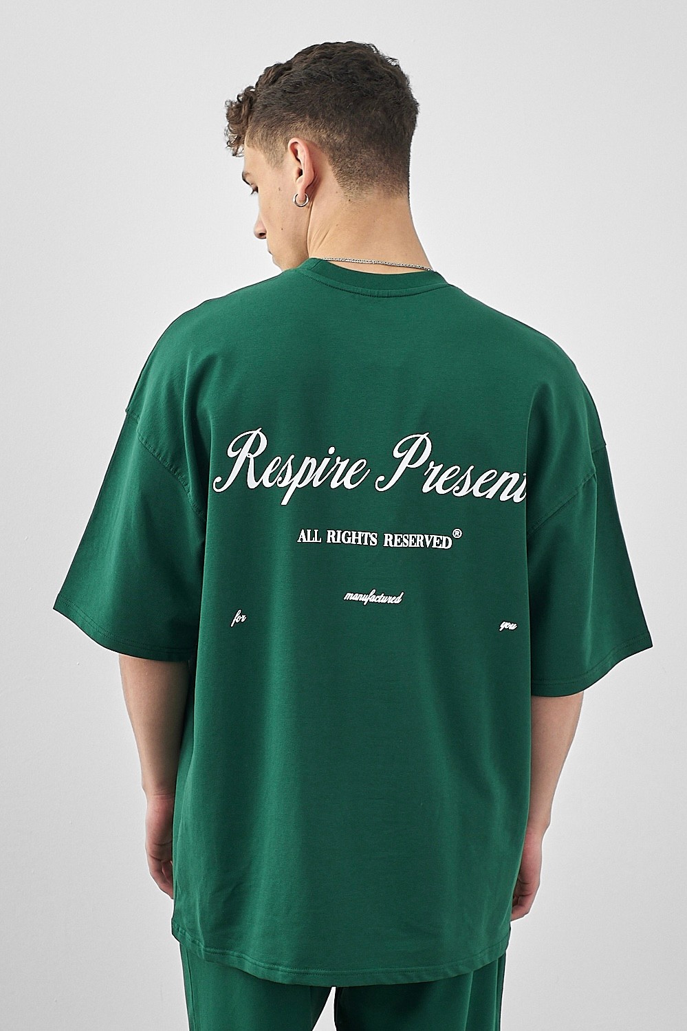 Respire Present Baskılı Oversize T-Shirt - Nefti