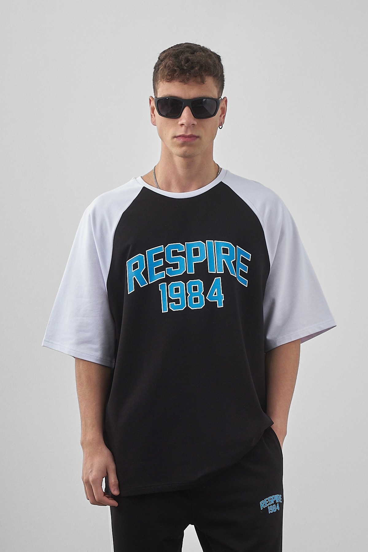 Respire 1984 Baskılı Oversize T-Shirt - Siyah