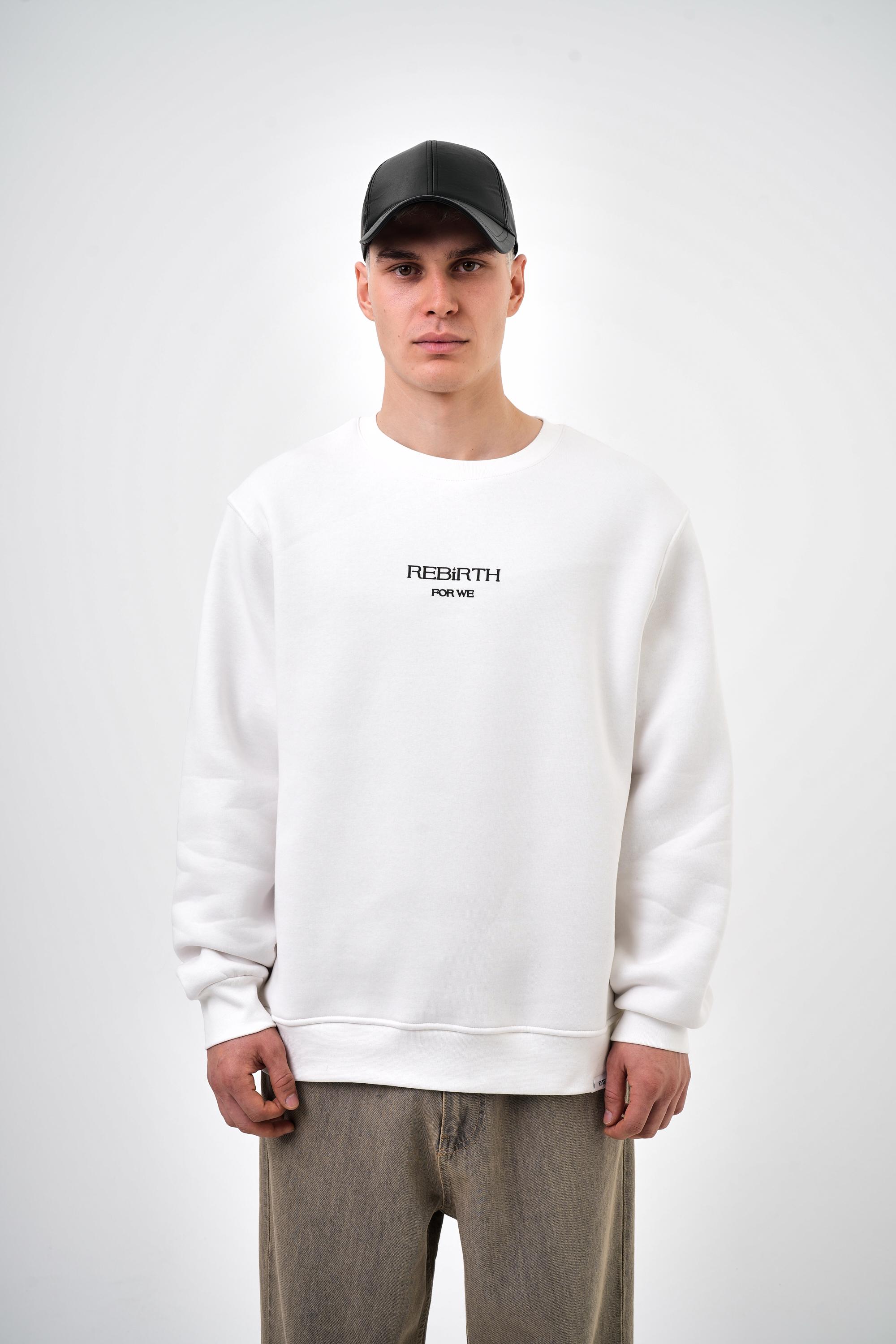 Rebirth For We Yazılı Oversize Sweatshirt