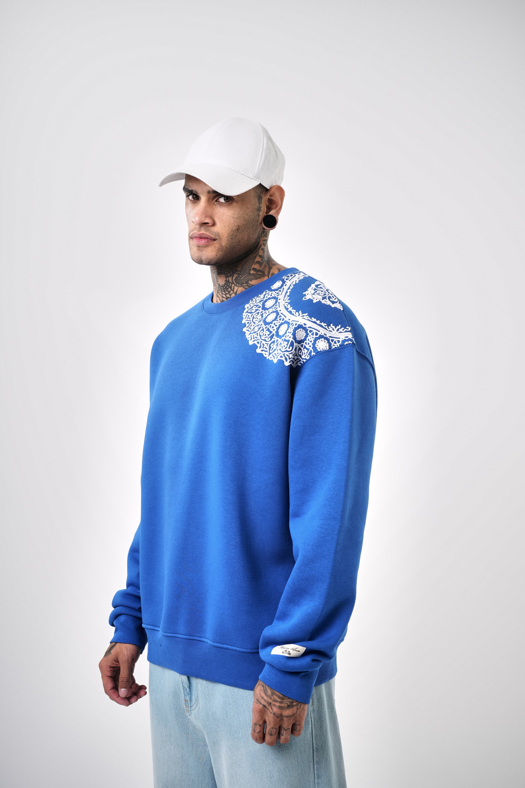 Erkek Sırt Baskılı Oversize Sweatshirt