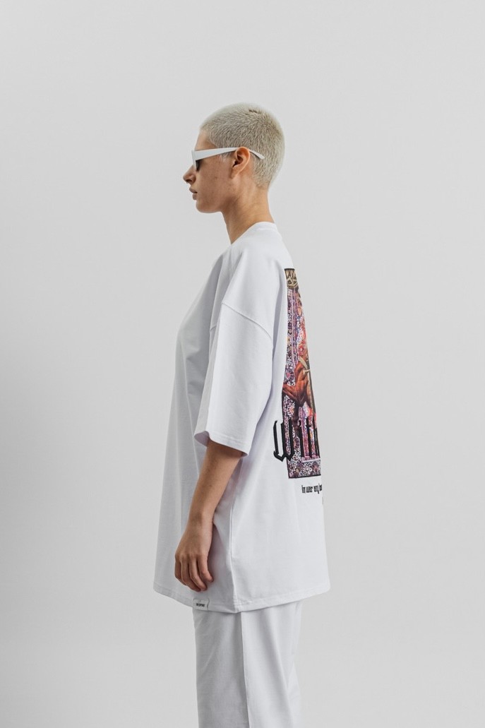 Respire With Blood Baskılı Oversize T-Shirt