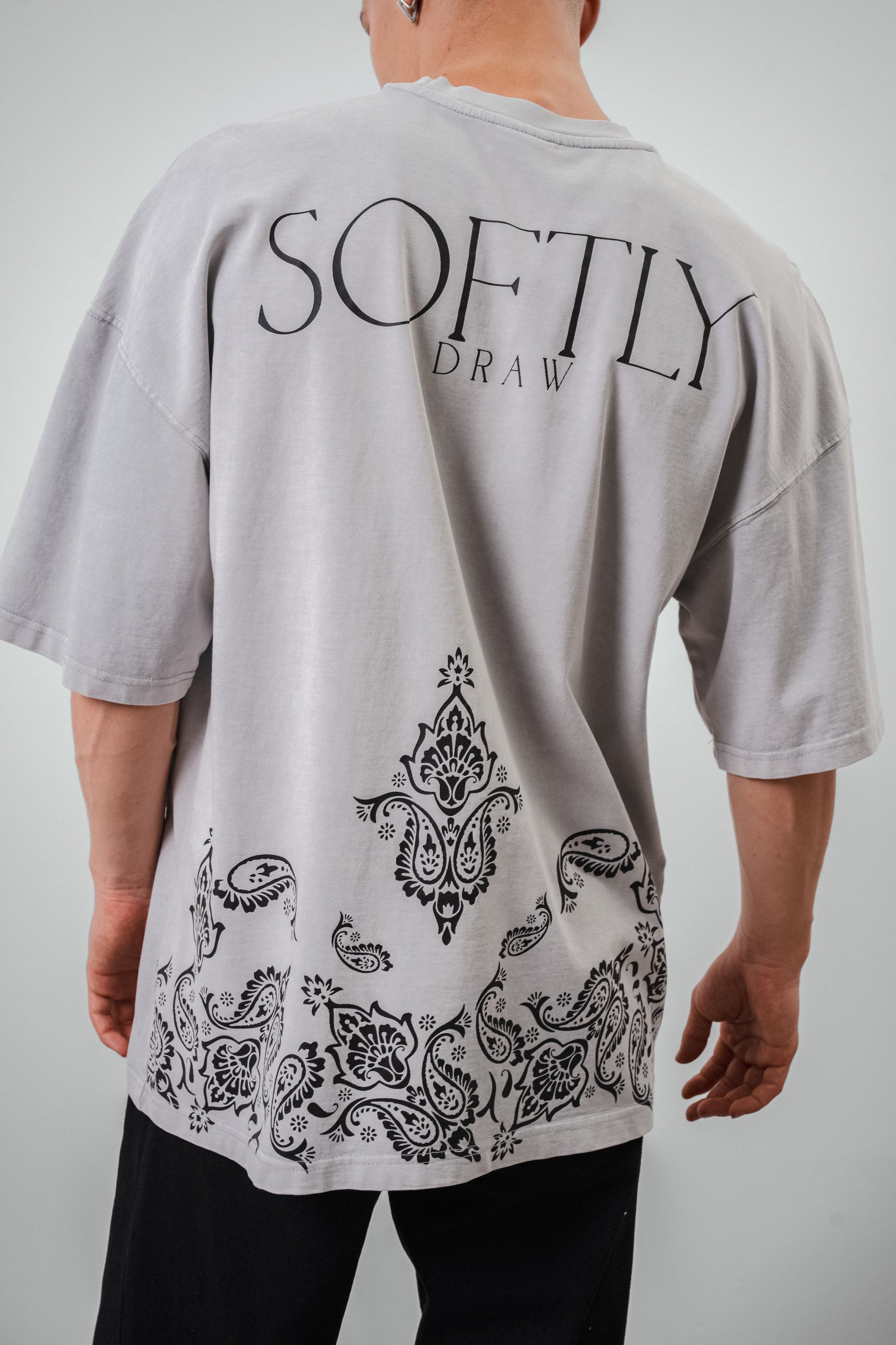 Respire Softly Yıkamalı Oversize T-Shirt - Gri