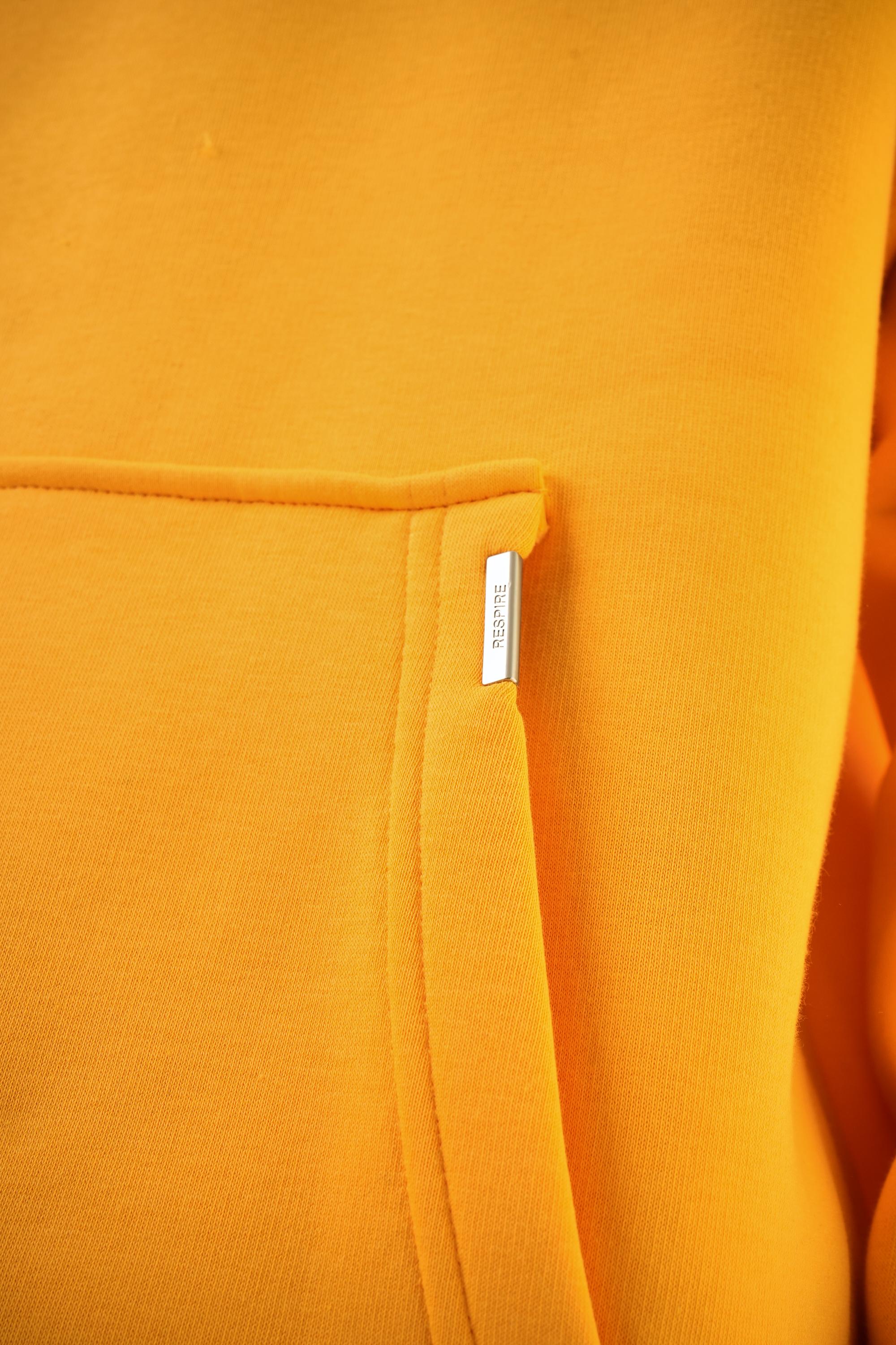 Erkek Oversize Basic Hoodie - Oranj