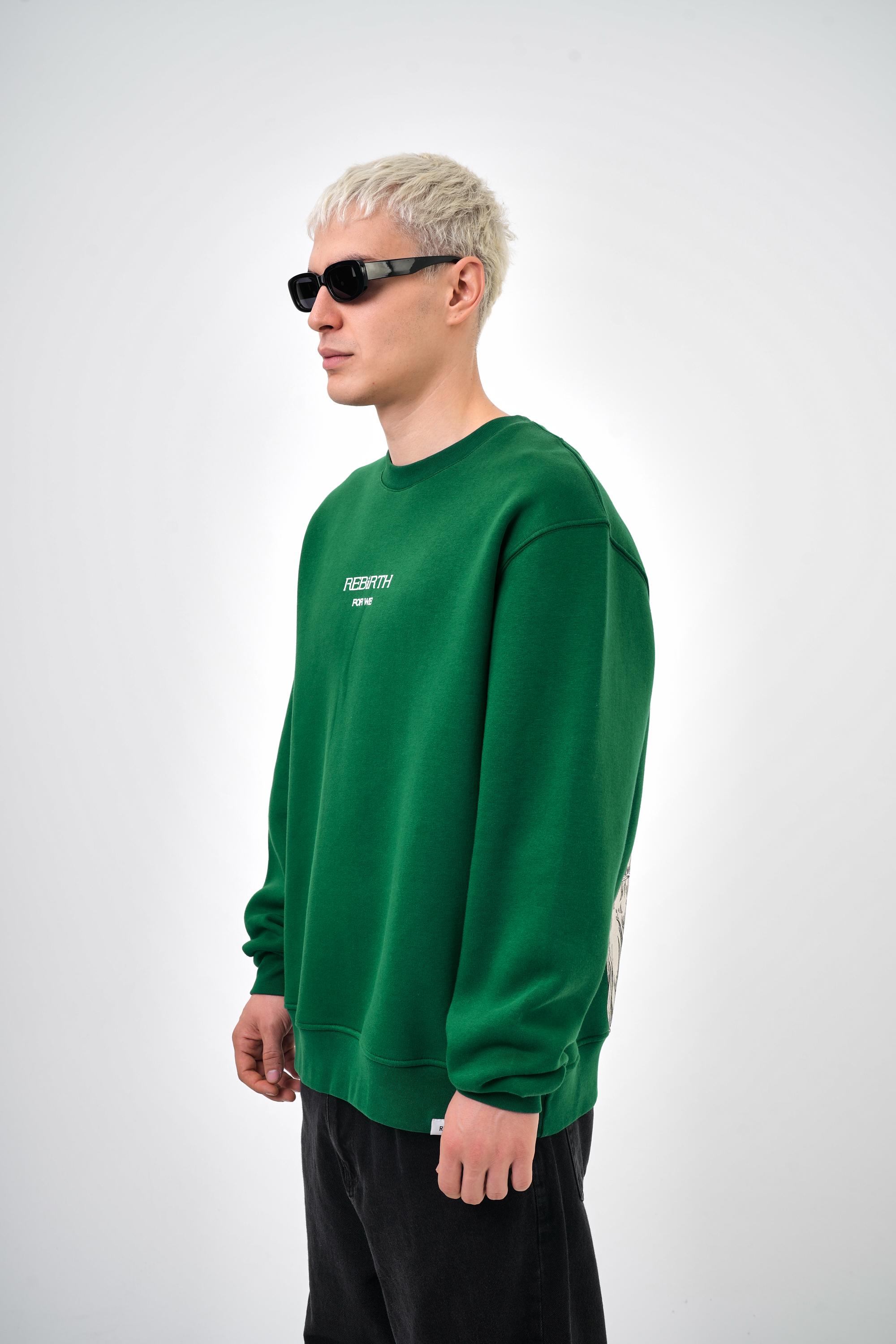 Rebirth For We Yazılı Oversize Sweatshirt - Nefti