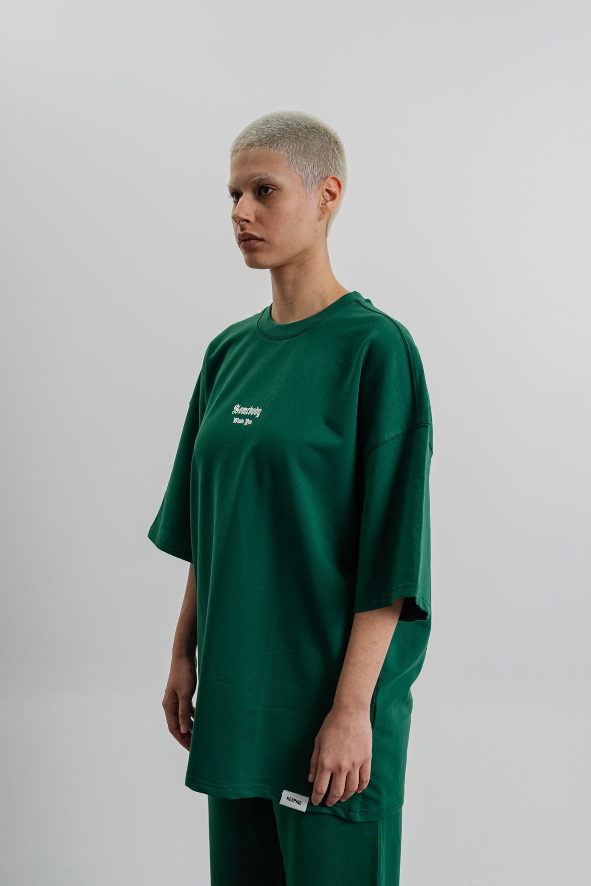 Respire Somebody Baskılı Oversize T-Shirt - Nefti