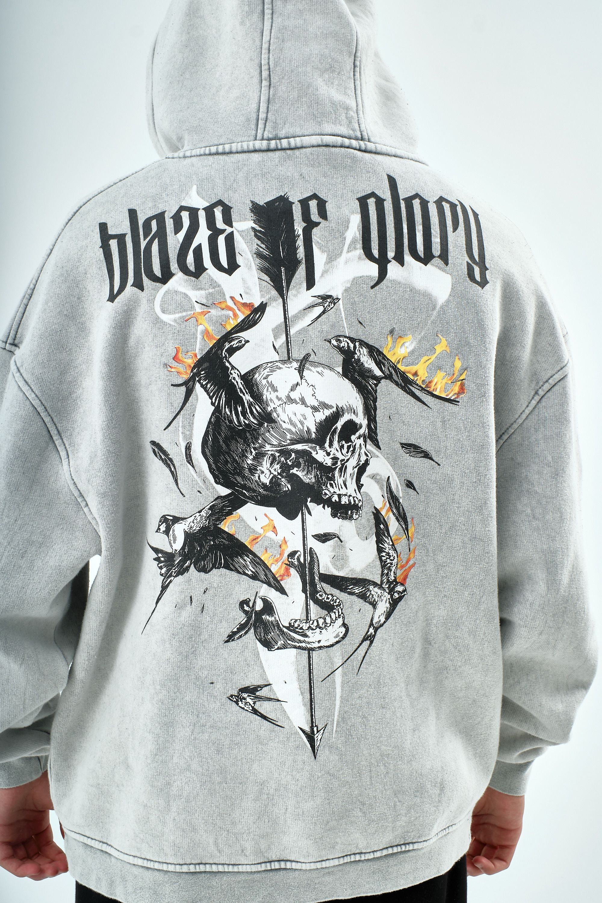 Blaze Of Glory Baskılı Kapüşonlu Sweatshirt