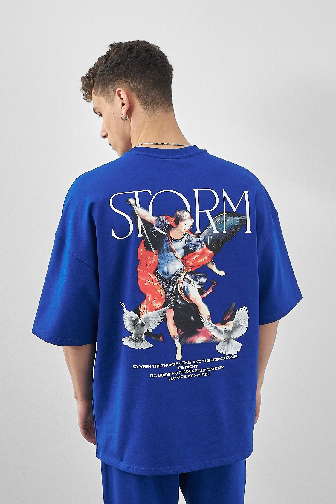 Respire Storm Baskılı Oversize T-Shirt - Saks