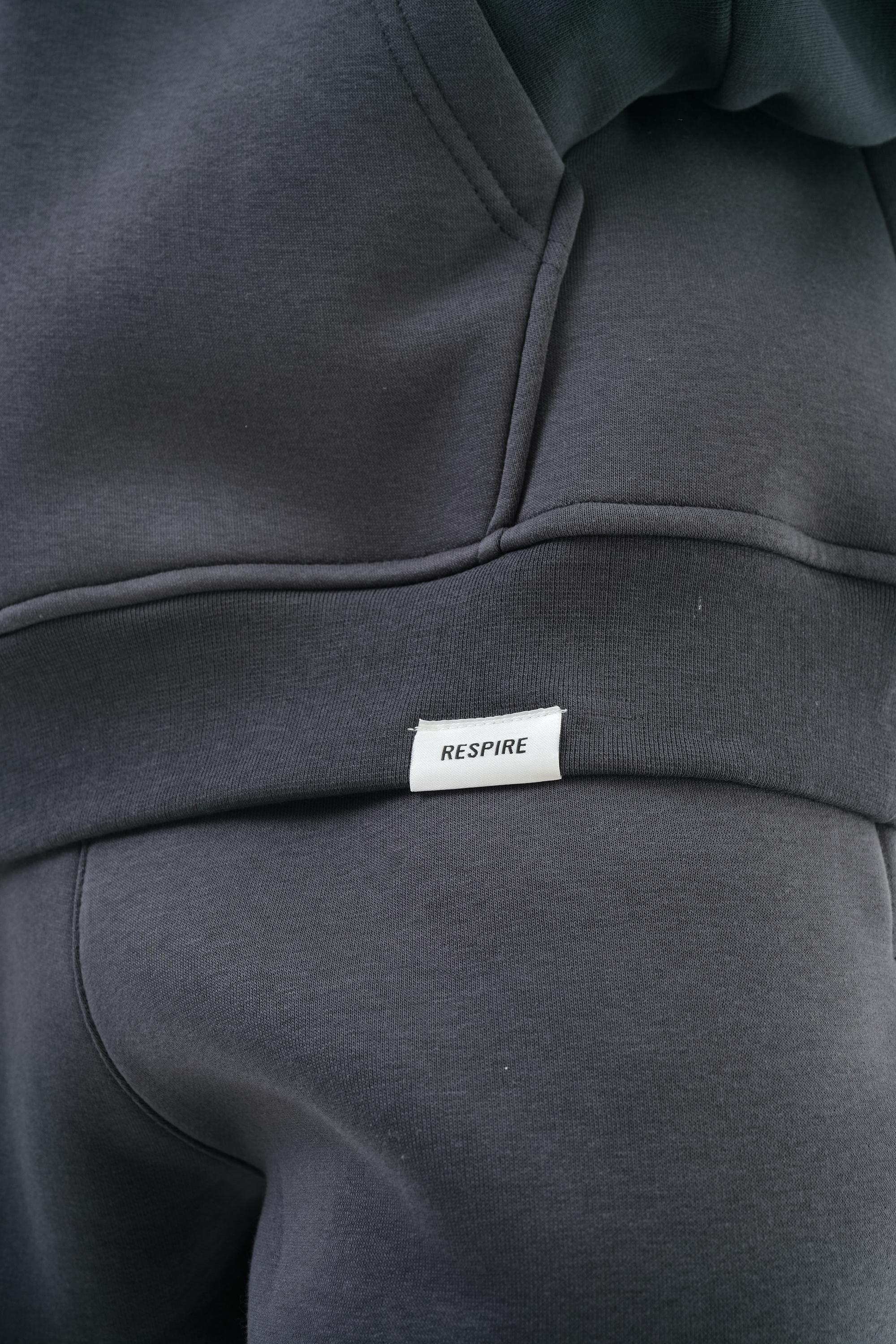 Erkek Oversize Basic Hoodie - Füme