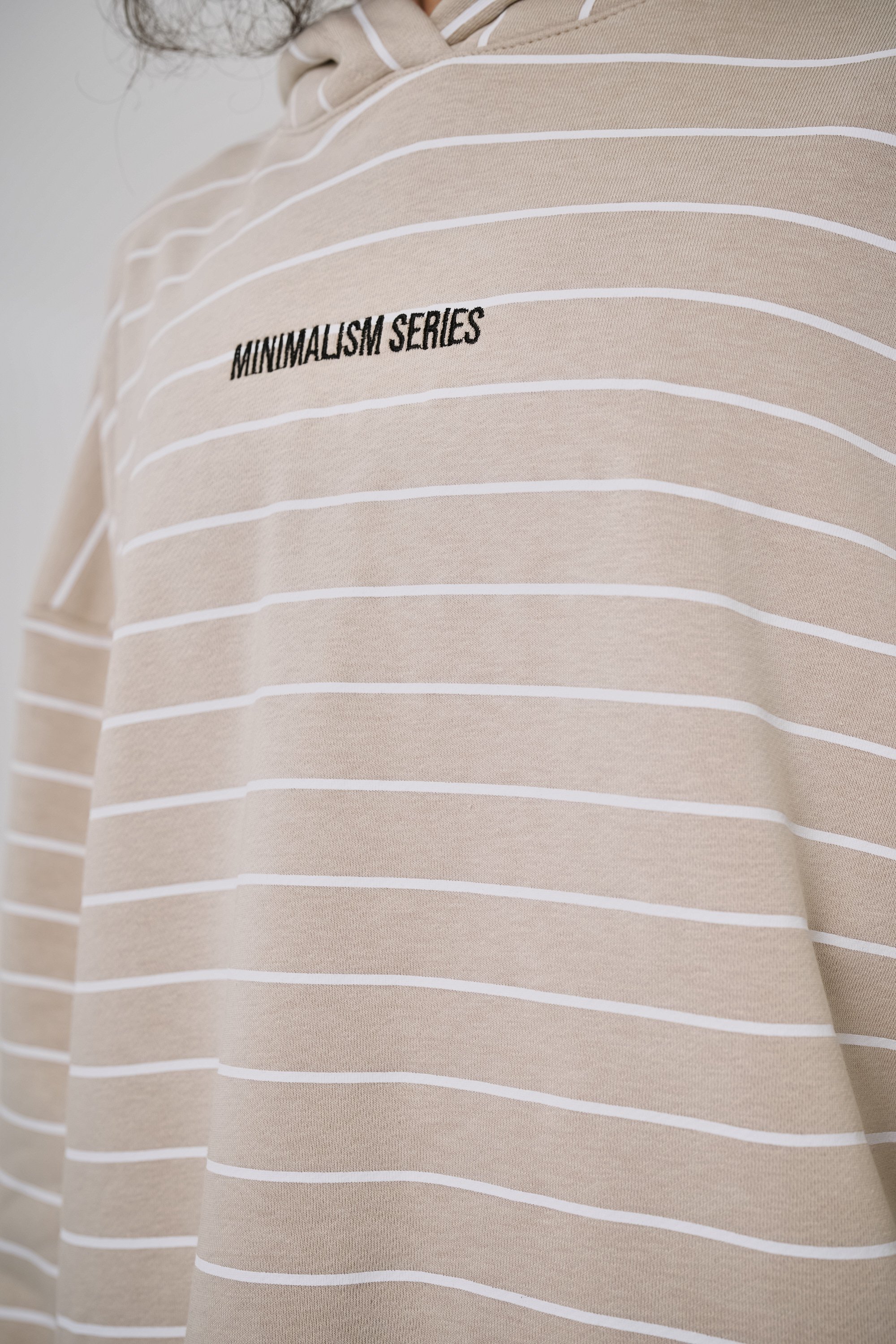 Kadın Minimalism Series Nakışlı Hoodie - Bej