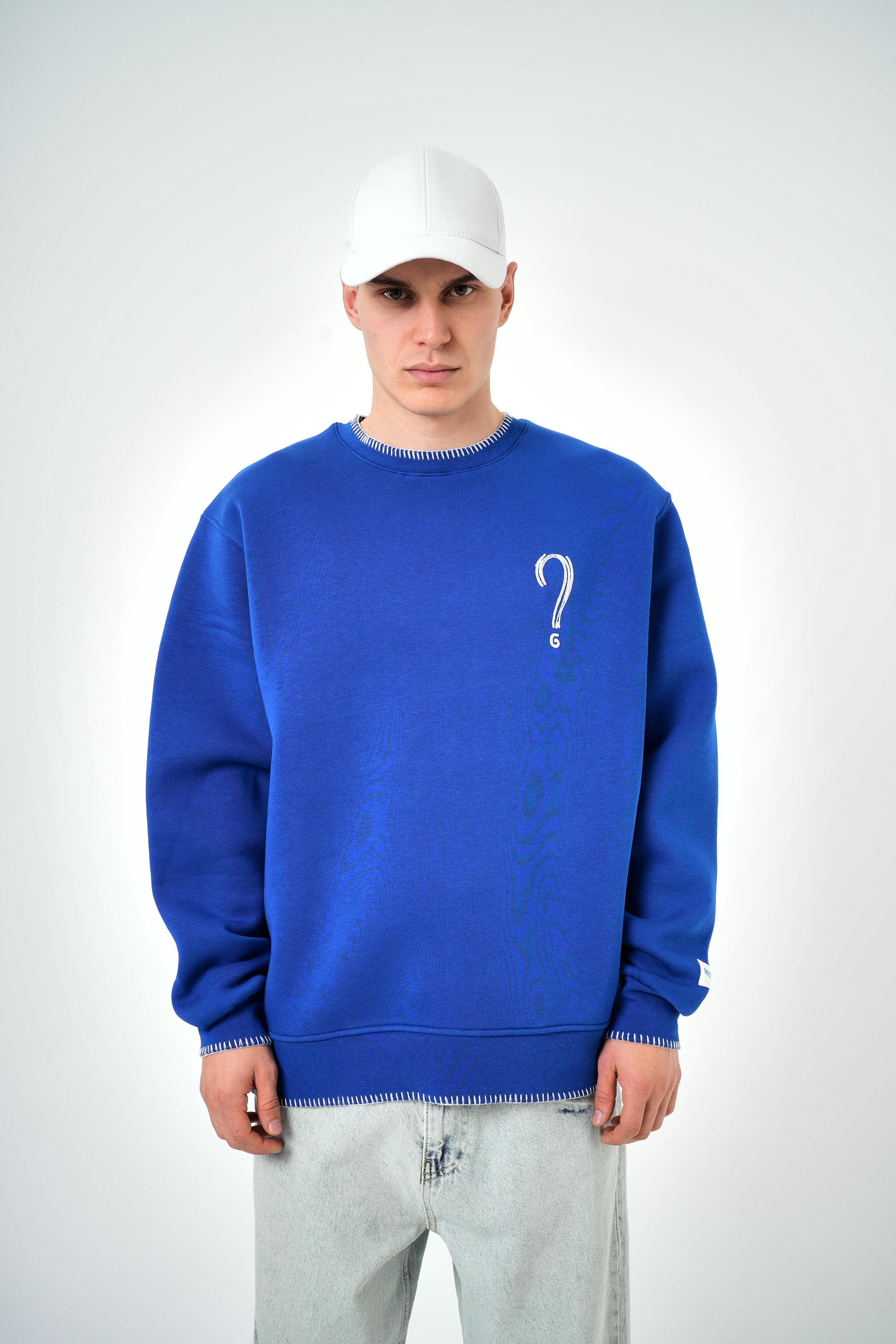 Erkek Oversize Unknown Nakışlı Sweatshirt