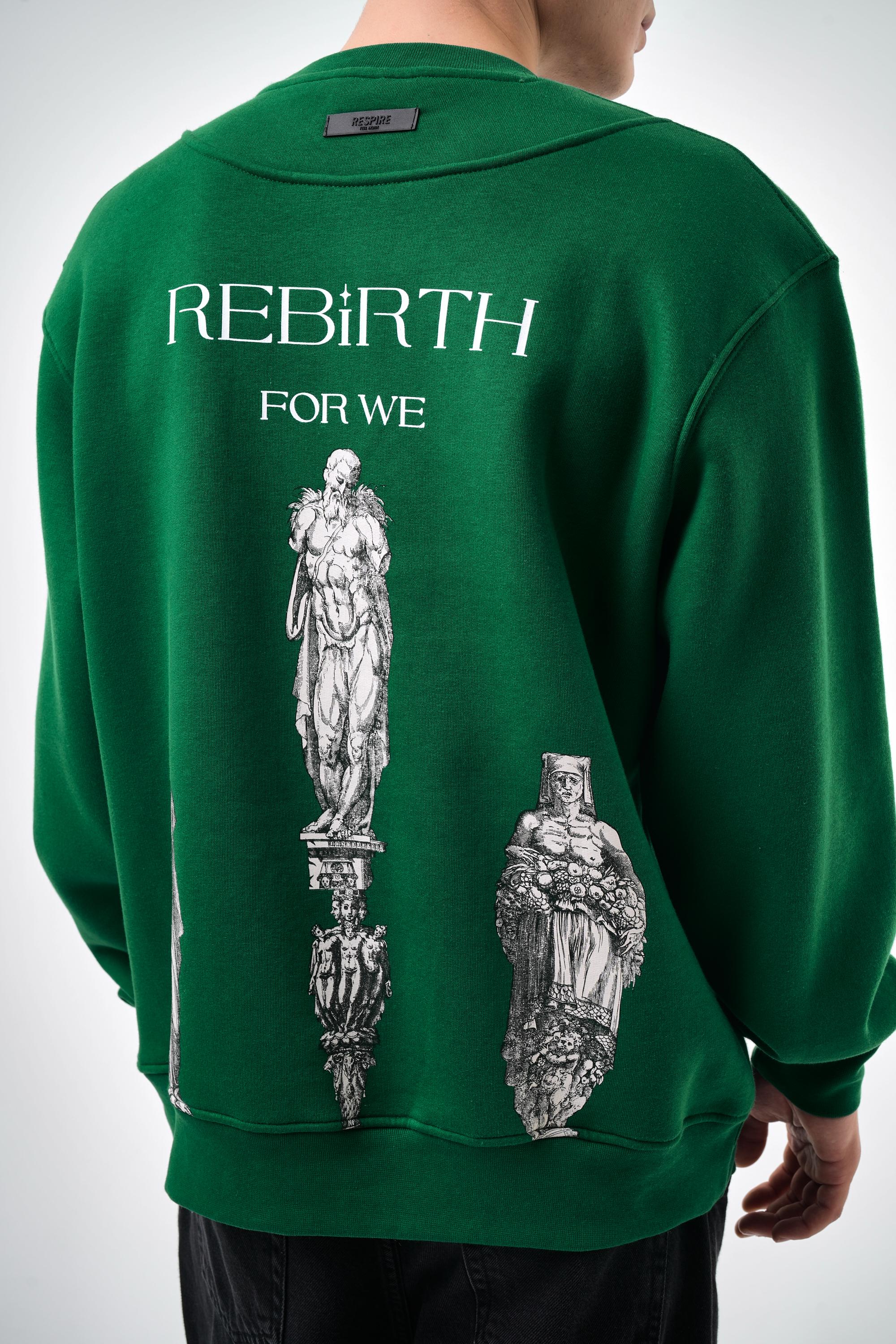 Rebirth For We Yazılı Oversize Sweatshirt - Nefti