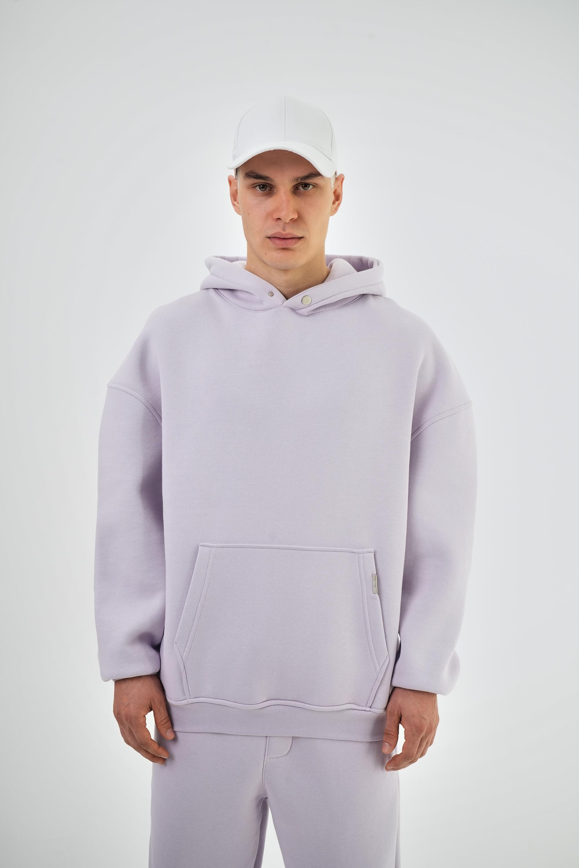 Kapüşonlu Basic Oversize Hoodie - Lila