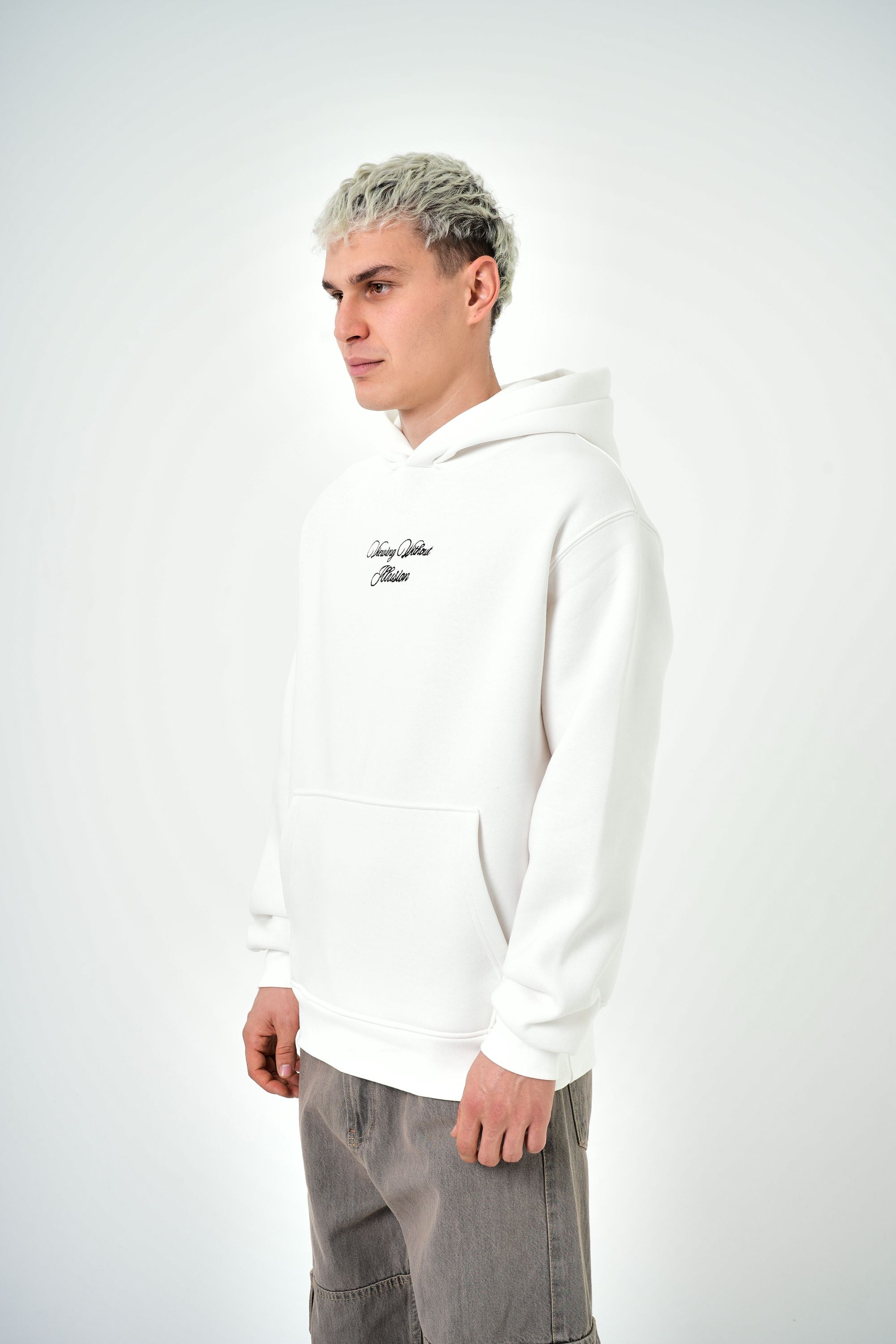 Erkek Illusion Baskılı Oversize Hoodie