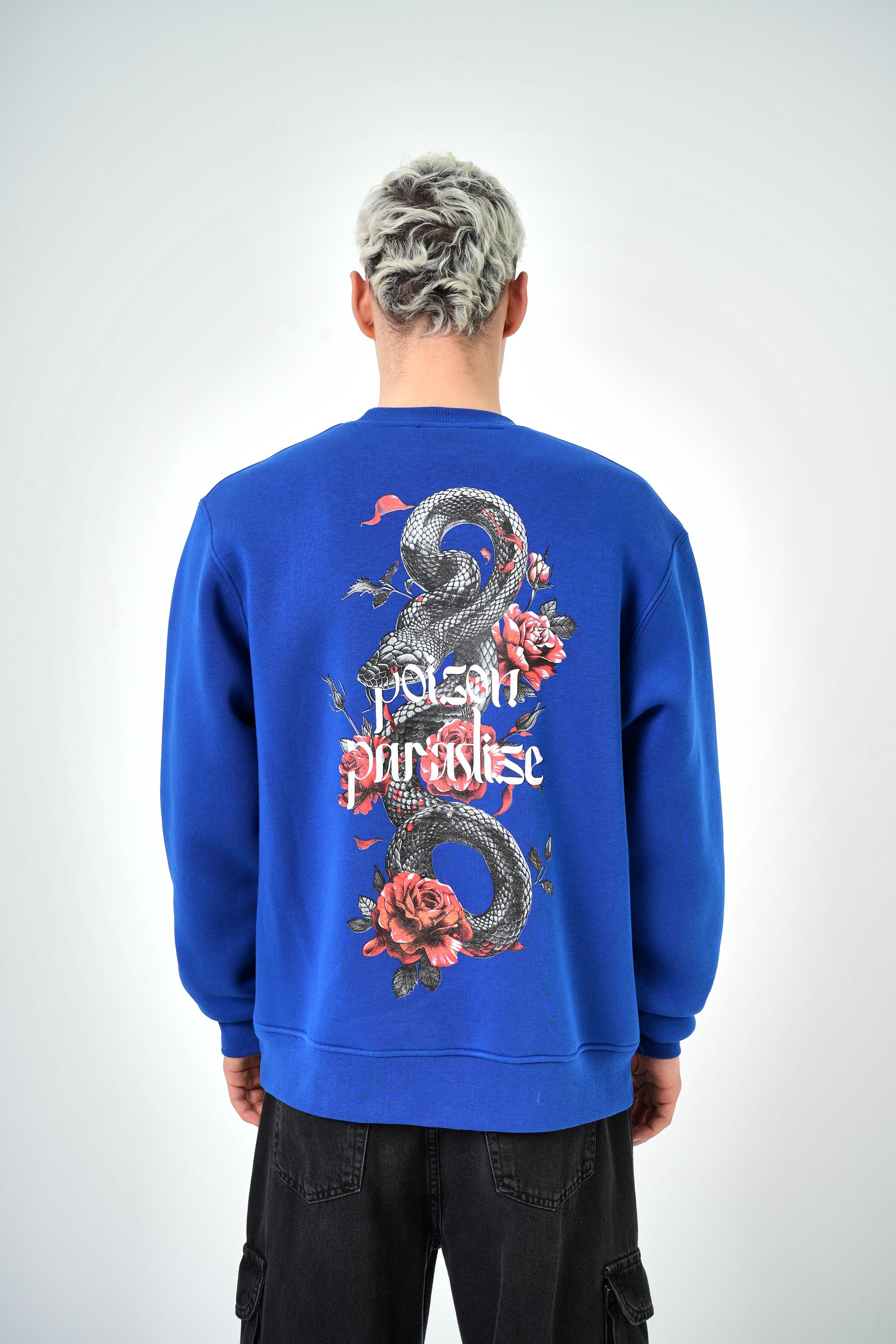 Erkek Poison Paradise Yazılı Oversize Sweatshirt