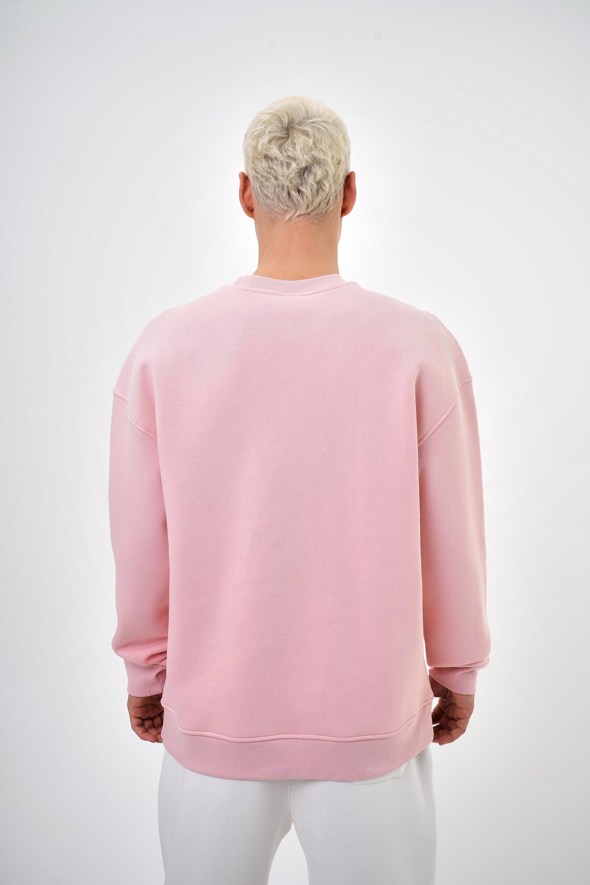 Erkek Bisiklet Yaka Basic Oversize Sweatshirt