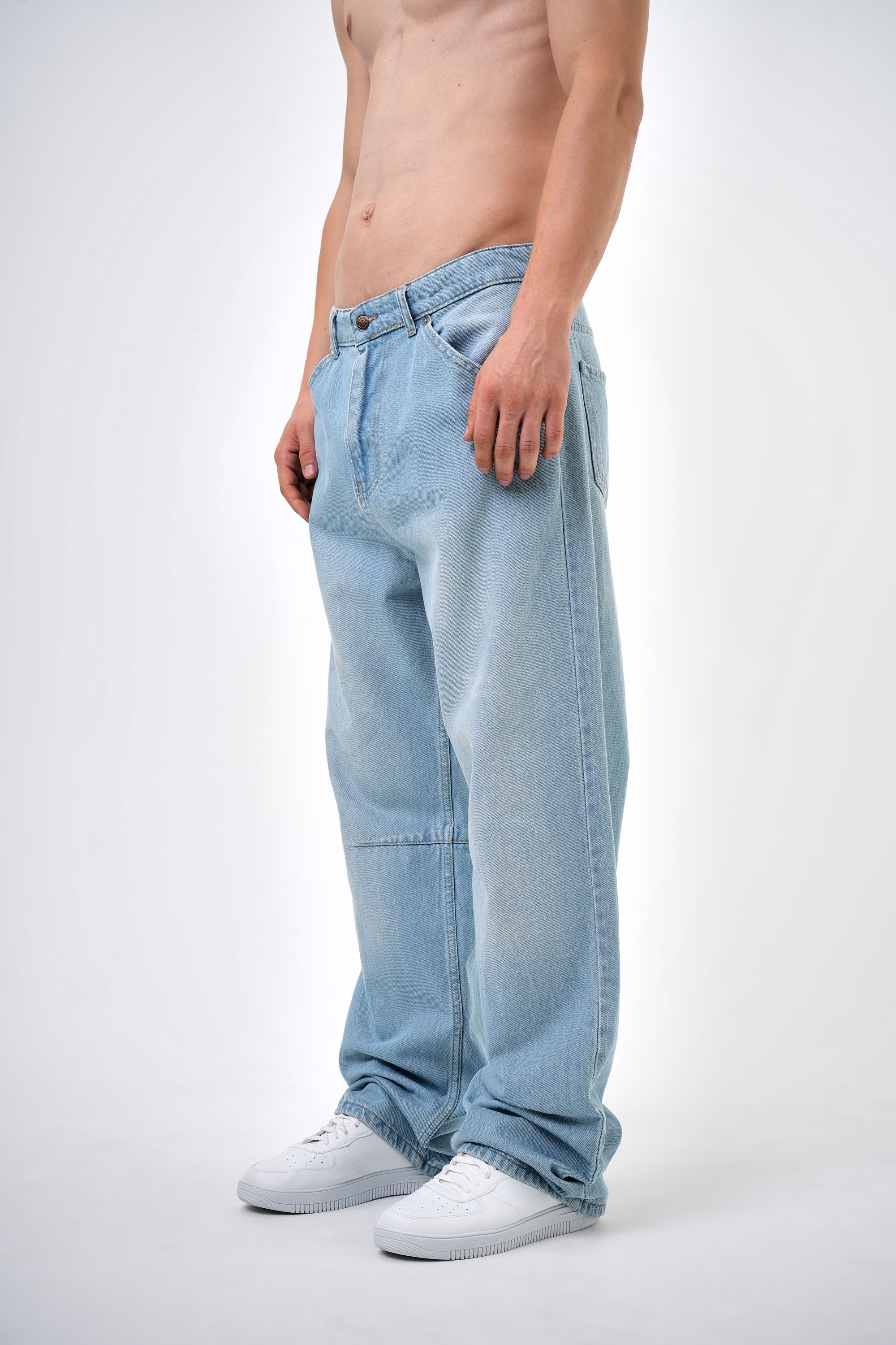 Erkek Washed Baggy Pantolon - K.Mavi