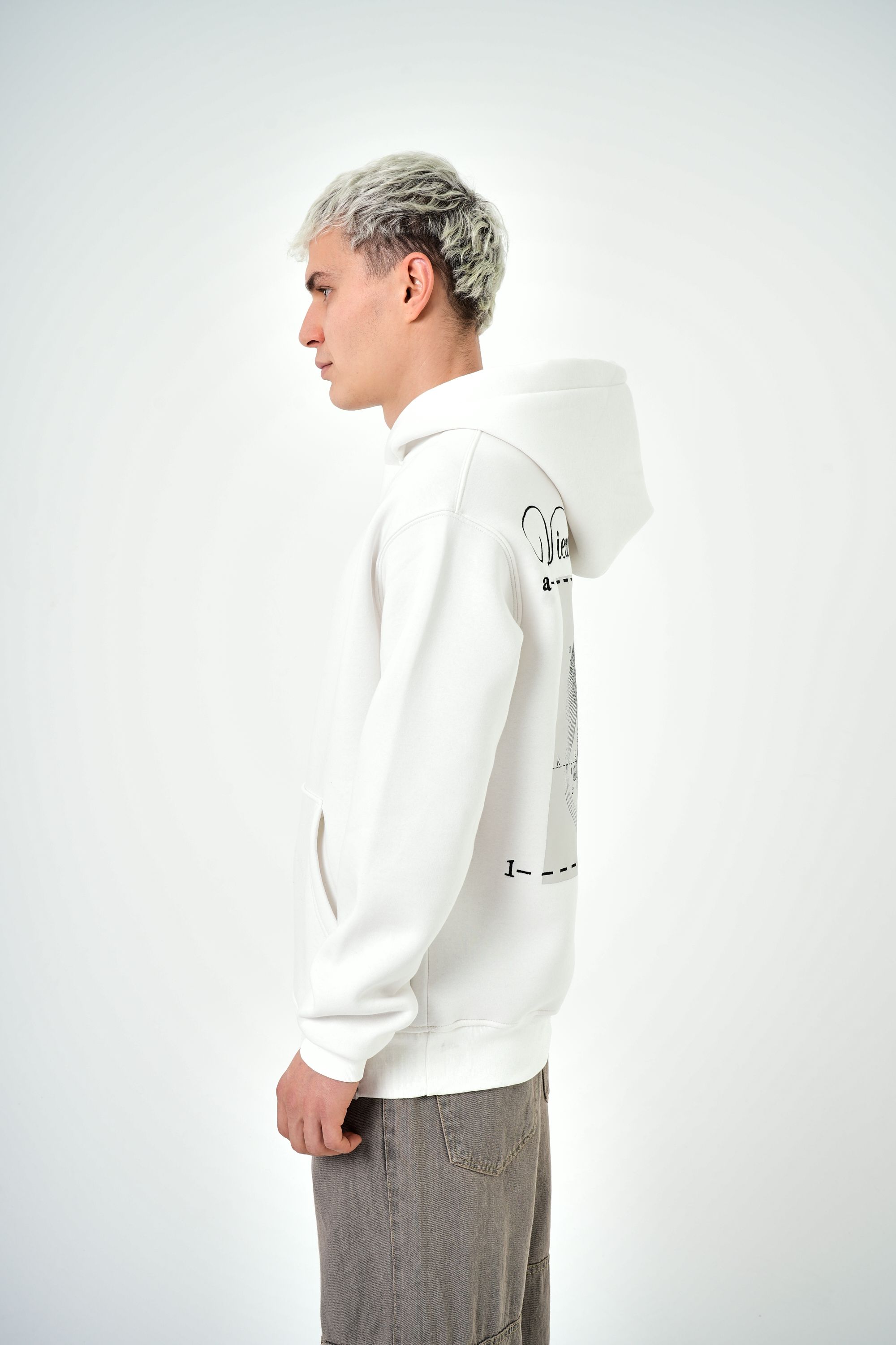 Erkek Illusion Baskılı Oversize Hoodie