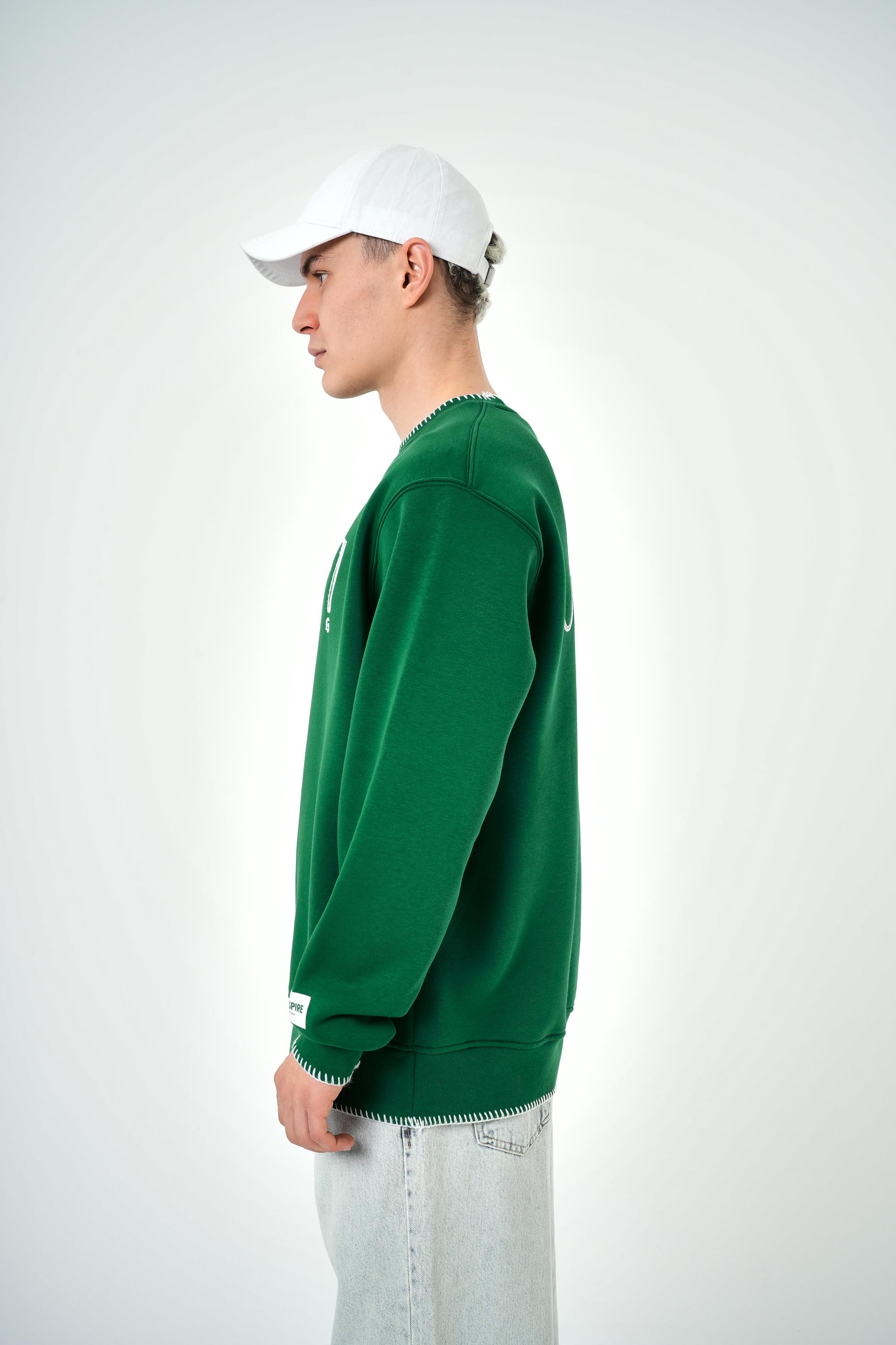 Erkek Oversize Unknown Nakışlı Sweatshirt - Nefti