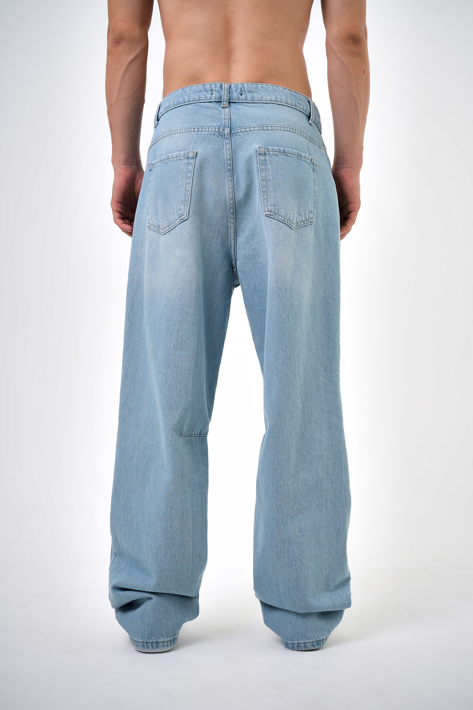 Erkek Washed Baggy Pantolon - K.Mavi