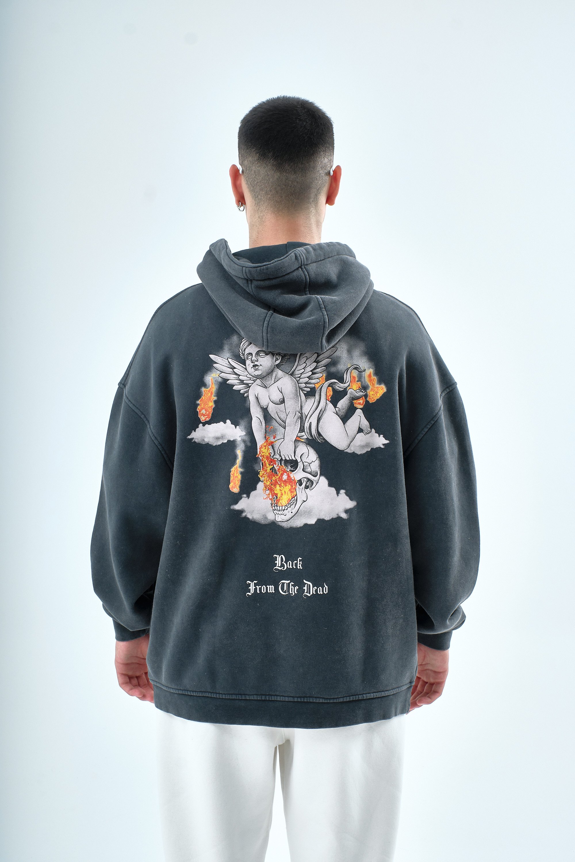 Back From The Dead Baskılı Sweatshirt - Füme