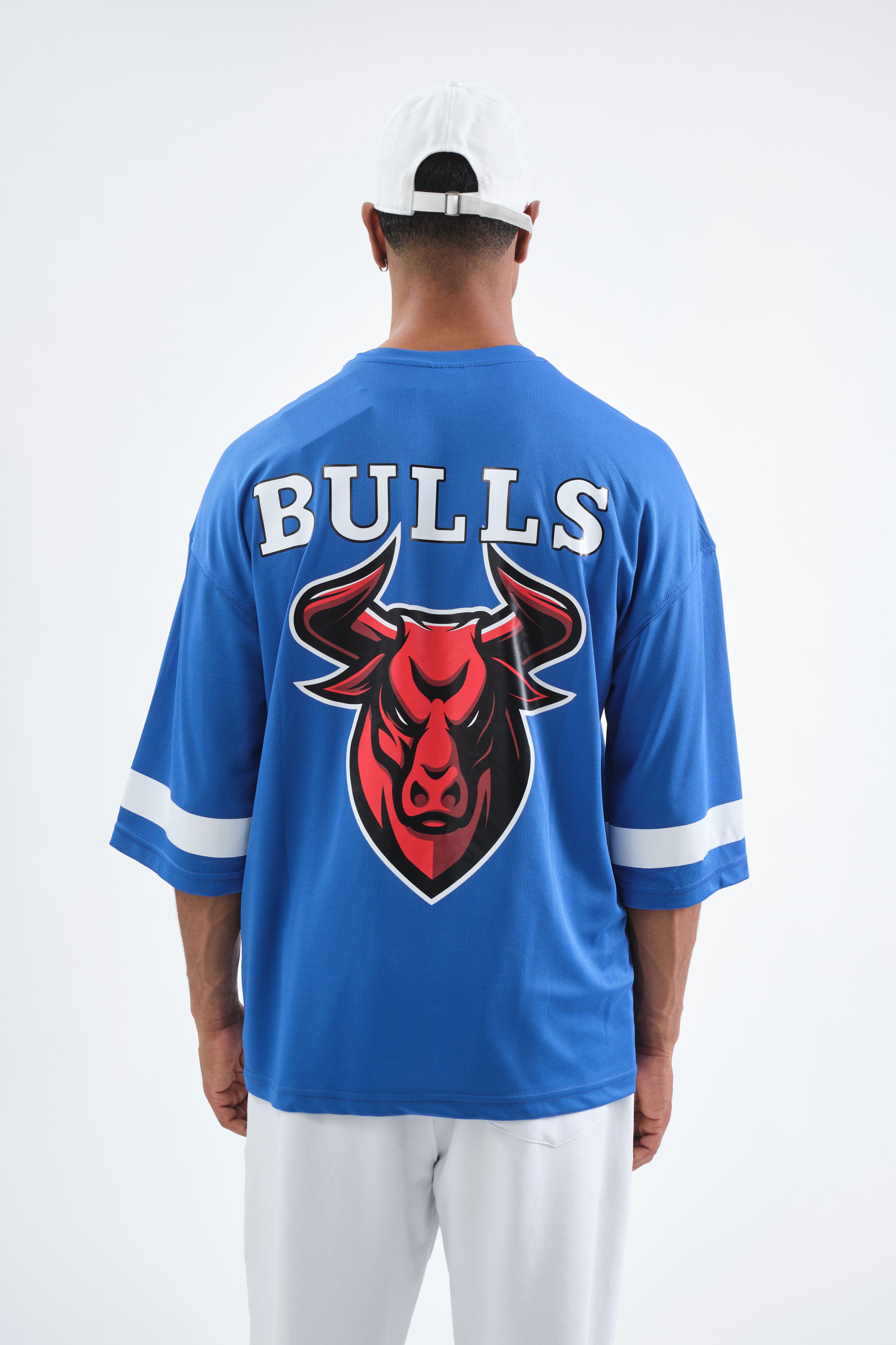 Respire Kol Şerit Detaylı Chicago Bulls NFL Forma T-Shirt - Mavi