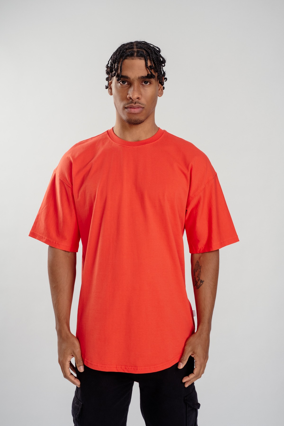 Respire Basic Oval Kesim Oversize T-Shirt - Nar