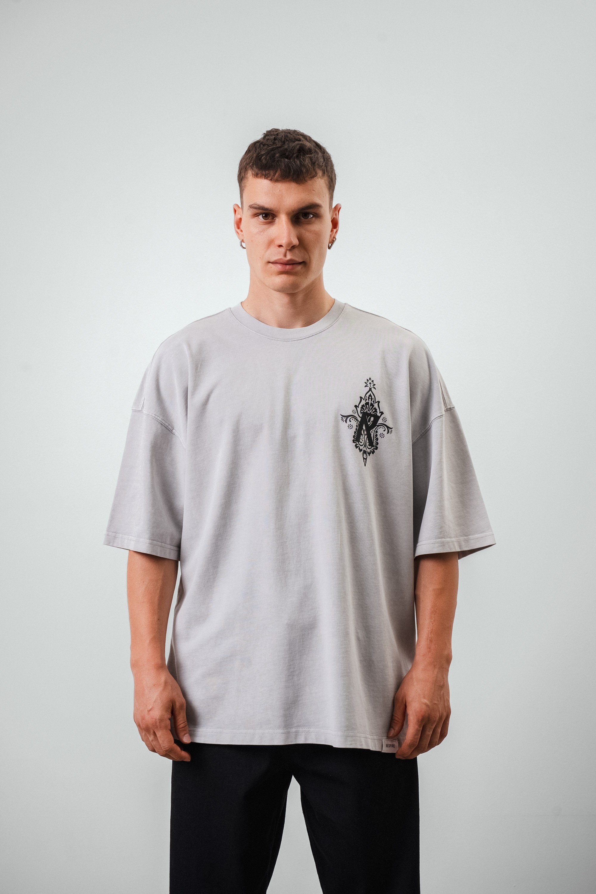 Respire Softly Yıkamalı Oversize T-Shirt - Gri