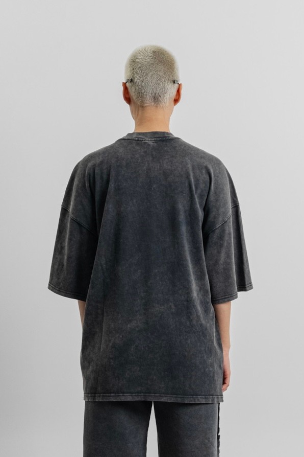 Respire Etiket Detaylı Yıkamalı Oversize T-Shirt