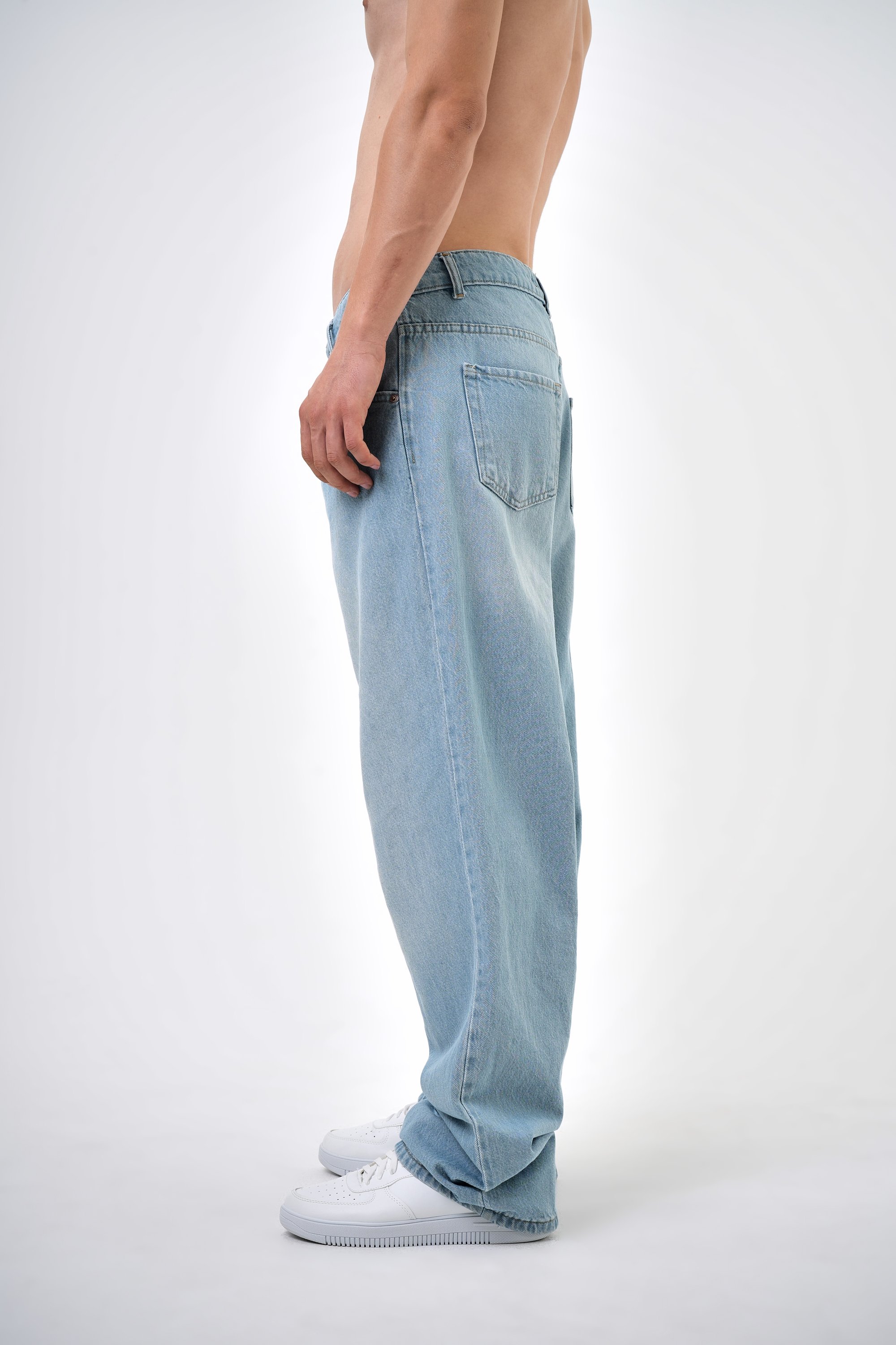 Erkek Washed Baggy Pantolon - K.Mavi